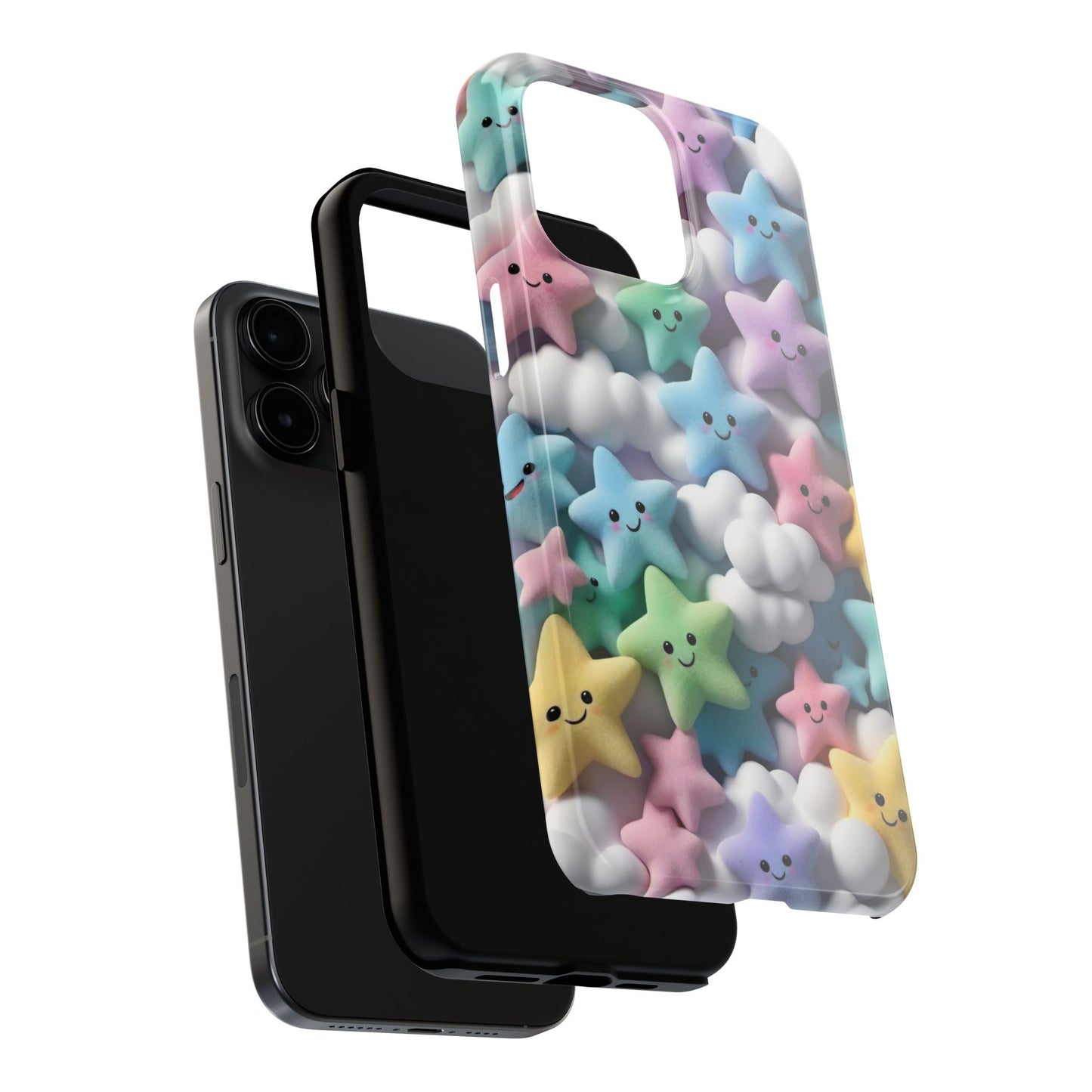 "Kawaii Starry Sky Phone Case – Tough & Durable Protection with Cute Cloud Design for iPhone & Android"