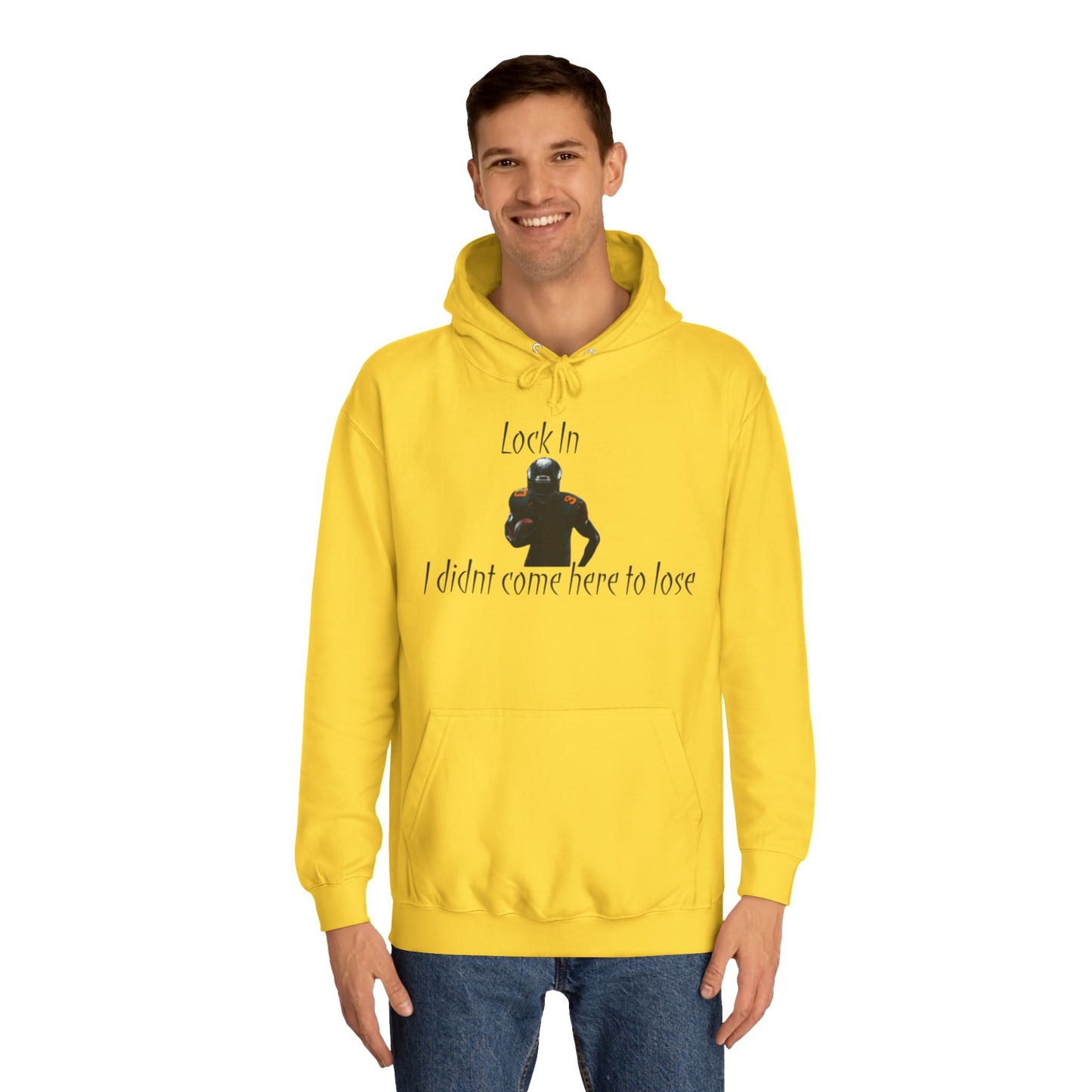 Glacier White Men’s NFL Hoodie – "Lock In" Football Edition Sweatshirt with Drawstrings & Kangaroo Pocket