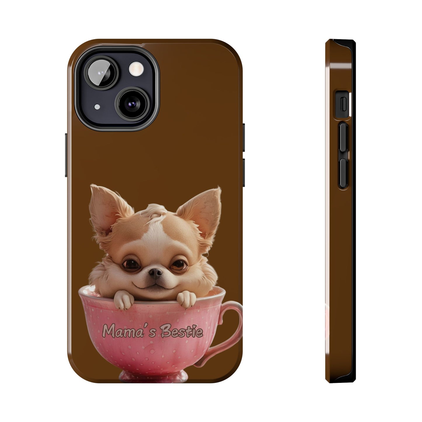 Cute Chihuahua Tough Phone Case - 'Mama's Bestie' Design