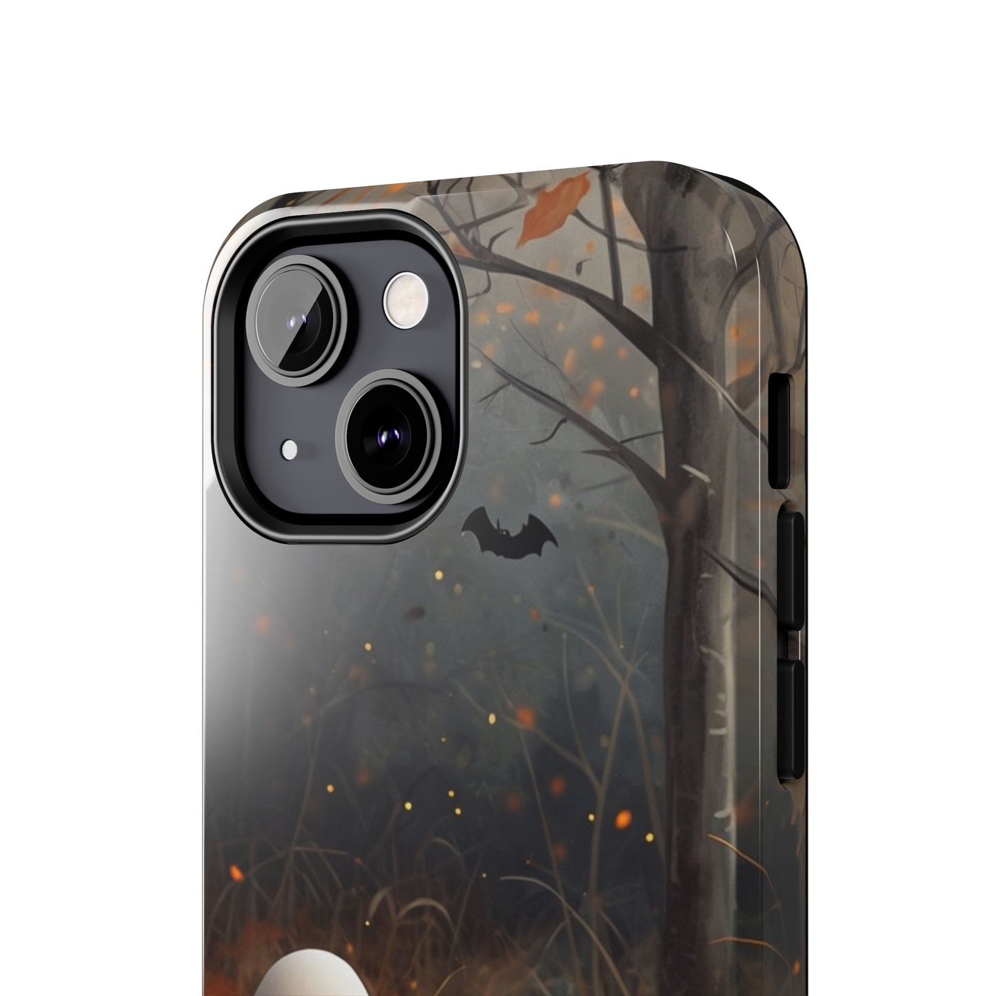 Spooky Halloween Phone Case - Tough Protective Cover with Ghost and Pumpkin Design