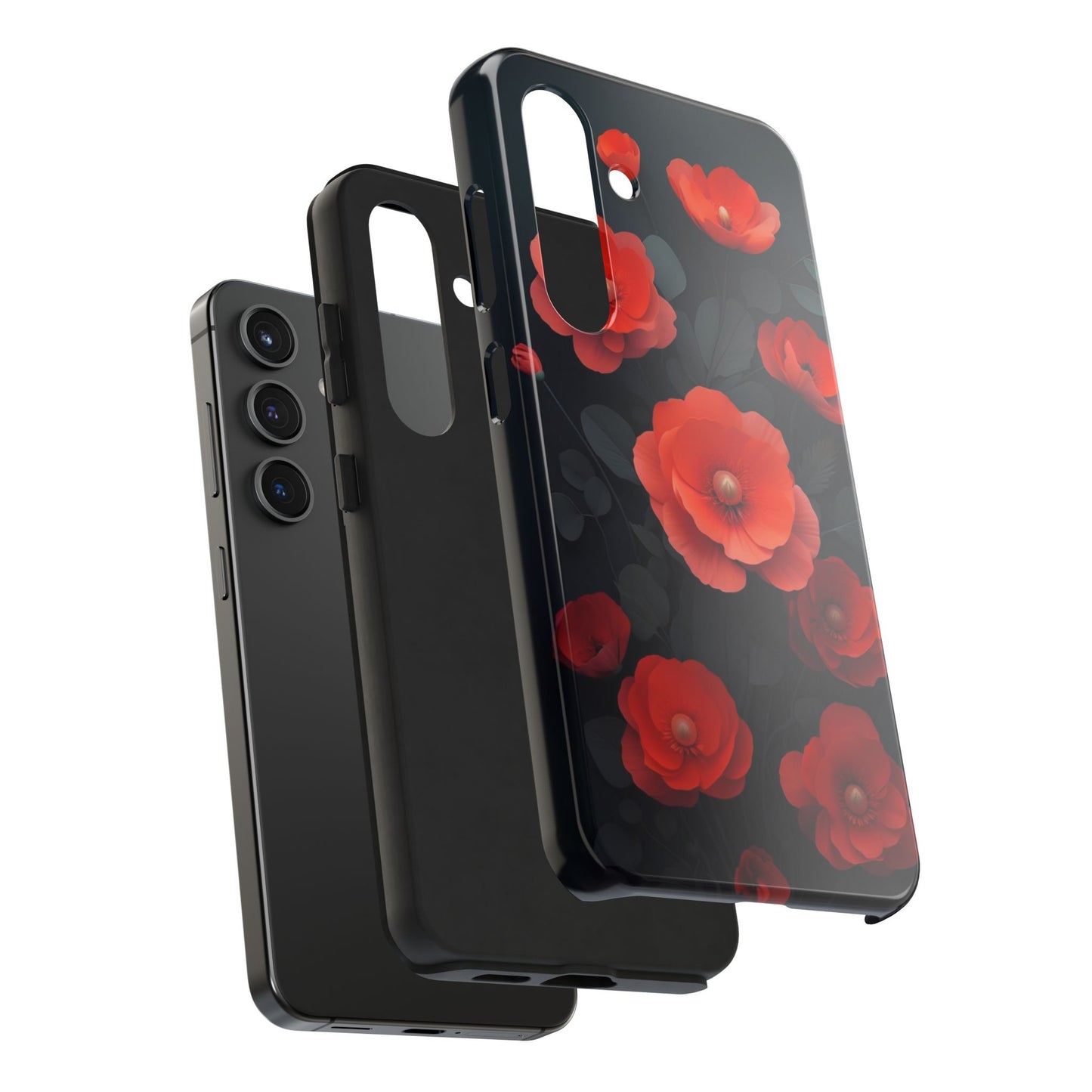 Vibrant Floral Tough Phone Case - Durable Protection with Gorgeous Red Poppies for iPhones & Androids πΊπ±