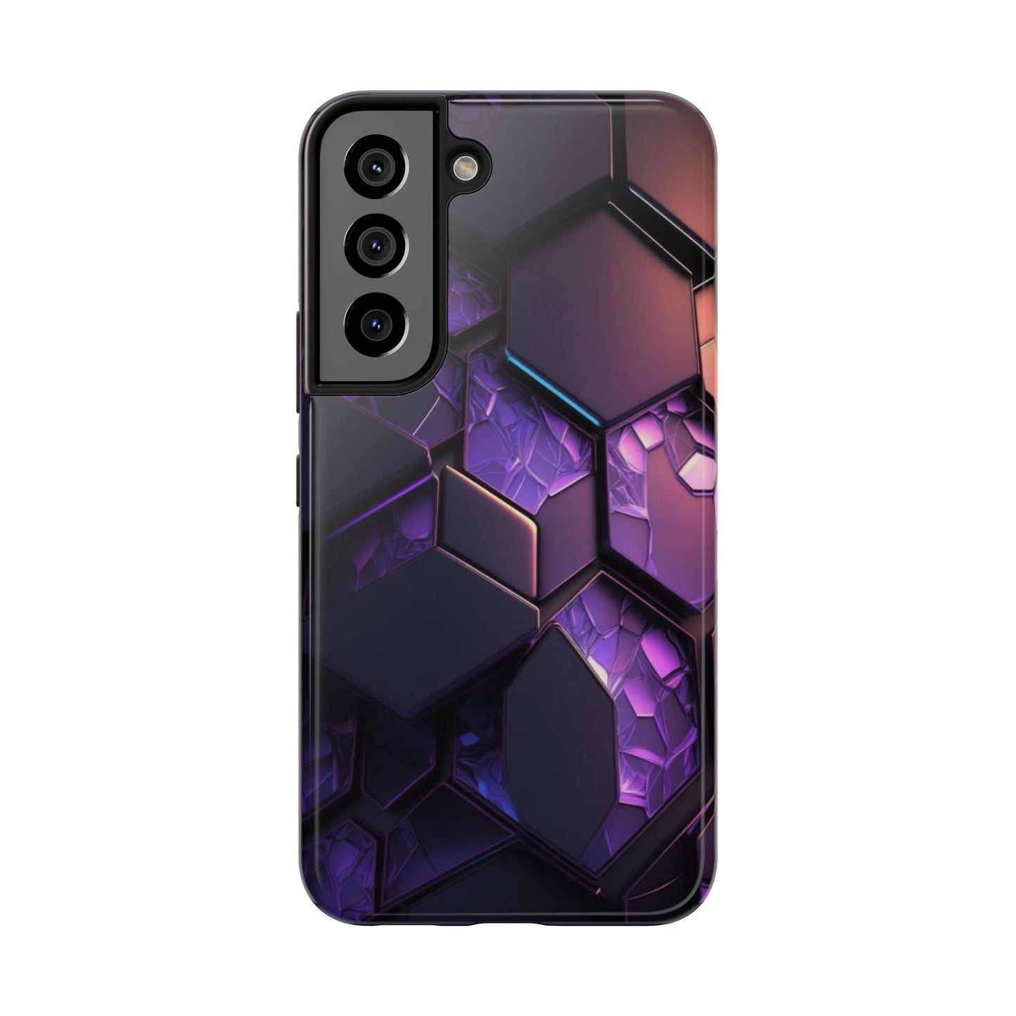 Hexagonal Tough Phone Case - Vibrant Protective Design for Tech Enthusiasts