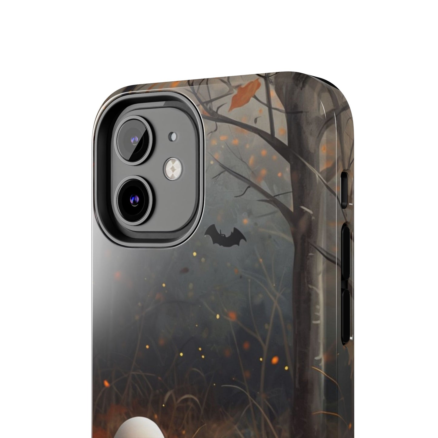 Spooky Halloween Phone Case - Tough Protective Cover with Ghost and Pumpkin Design