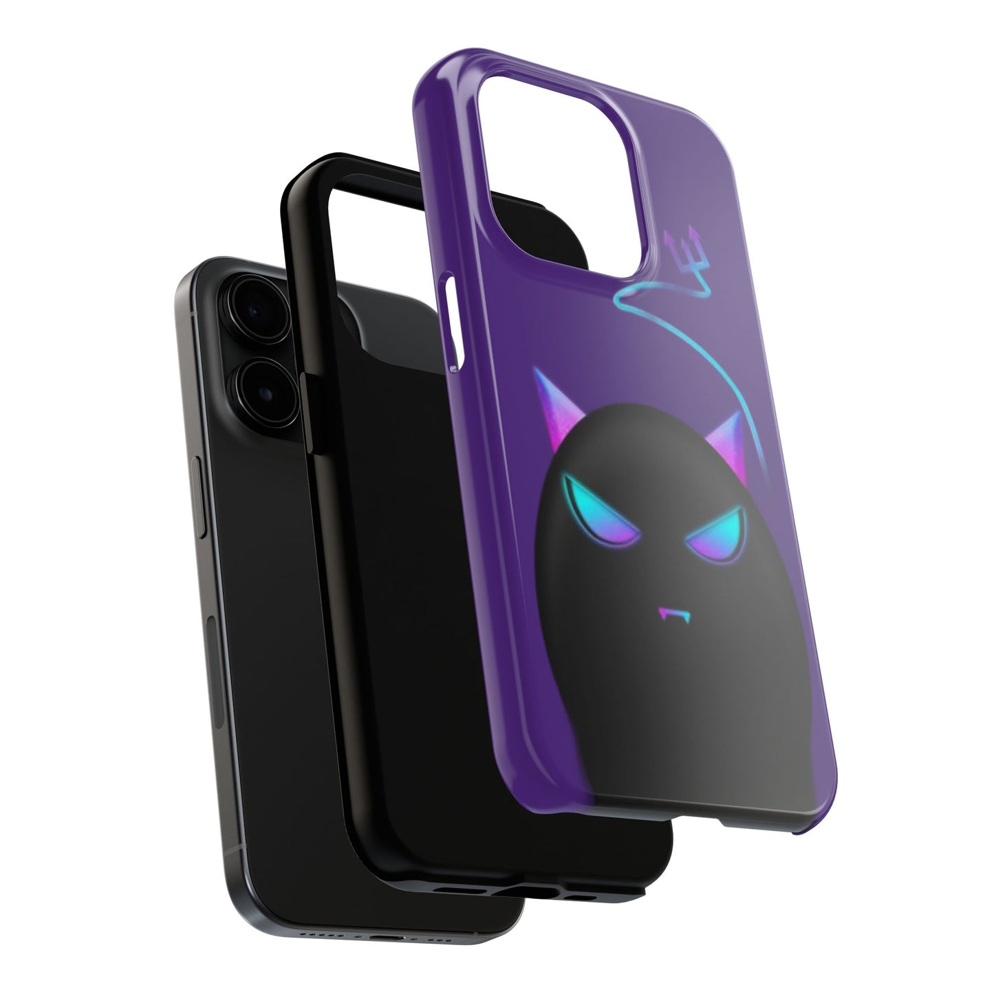 Demonic Cat Tough Phone Case - Cute & Edgy Phone Protection for Cat Lovers