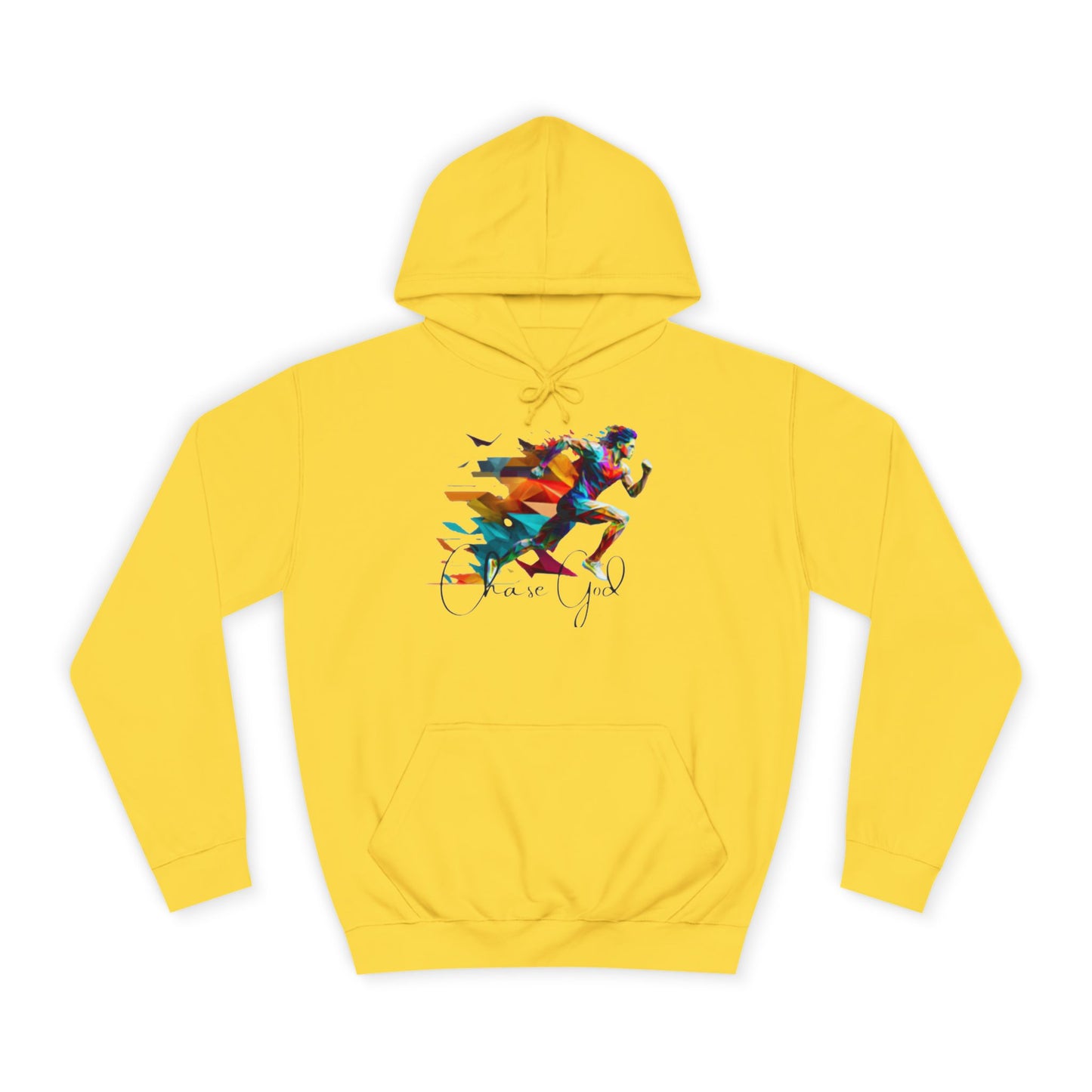 Angel White Faith Hoodie for Men – "Chase God, Inspire & Elevate" Spiritual Motivation Wear