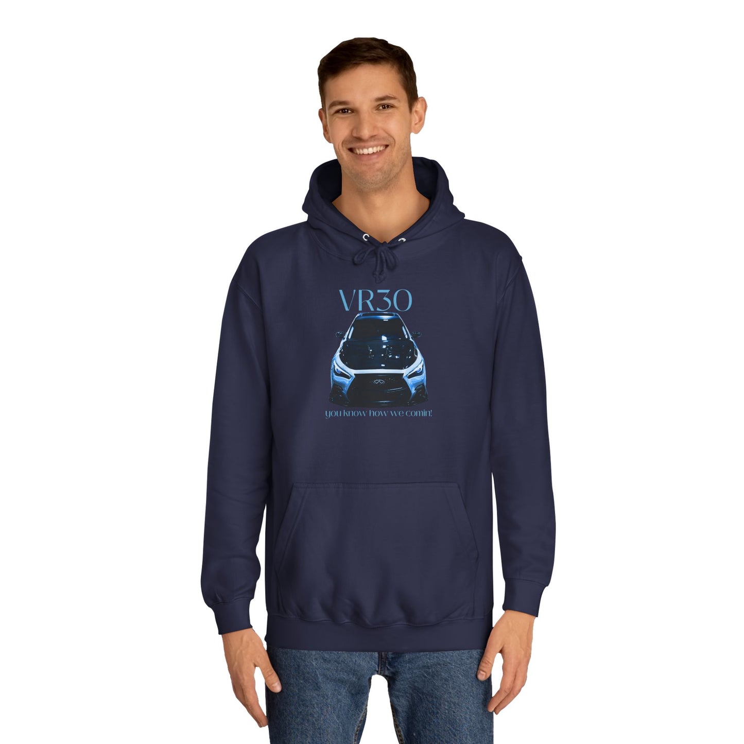 Midnight Horizon Blue Hoodie for Men & Women – V3ro Sports Car Enthusiast Apparel