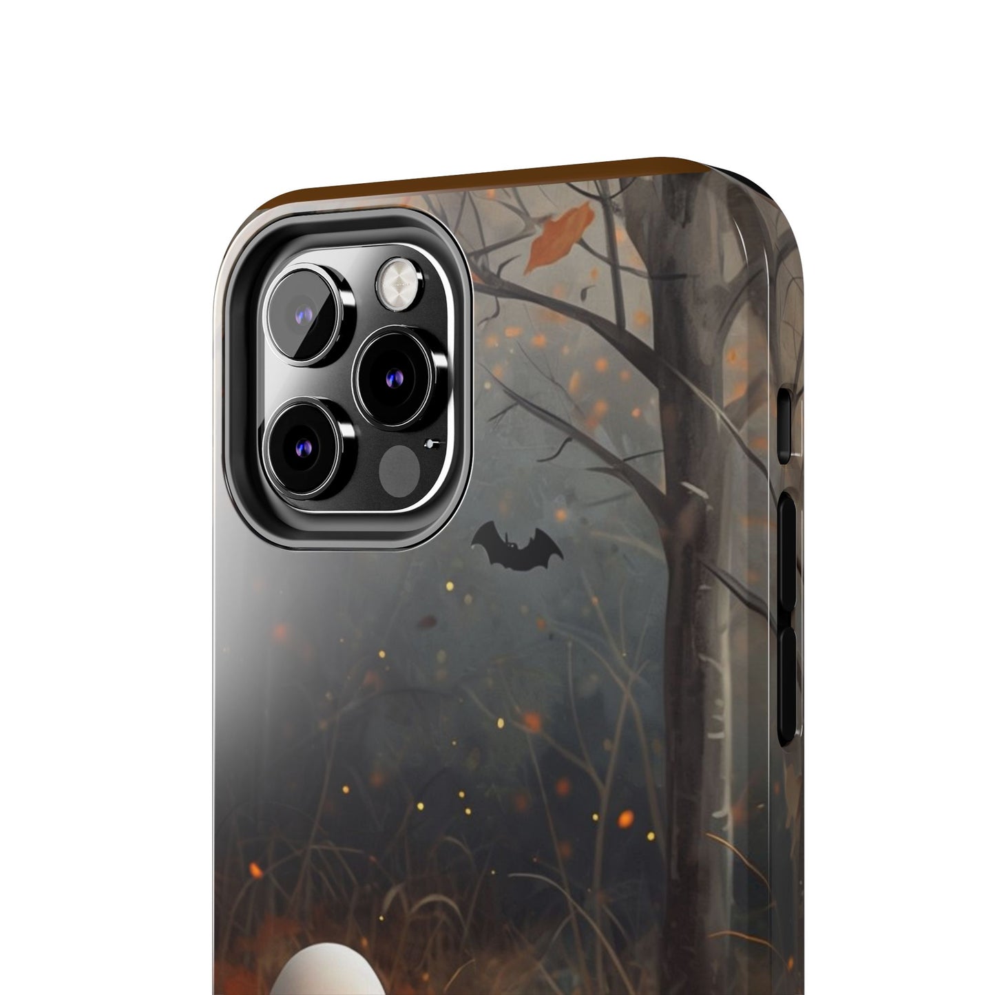 Spooky Halloween Phone Case - Tough Protective Cover with Ghost and Pumpkin Design
