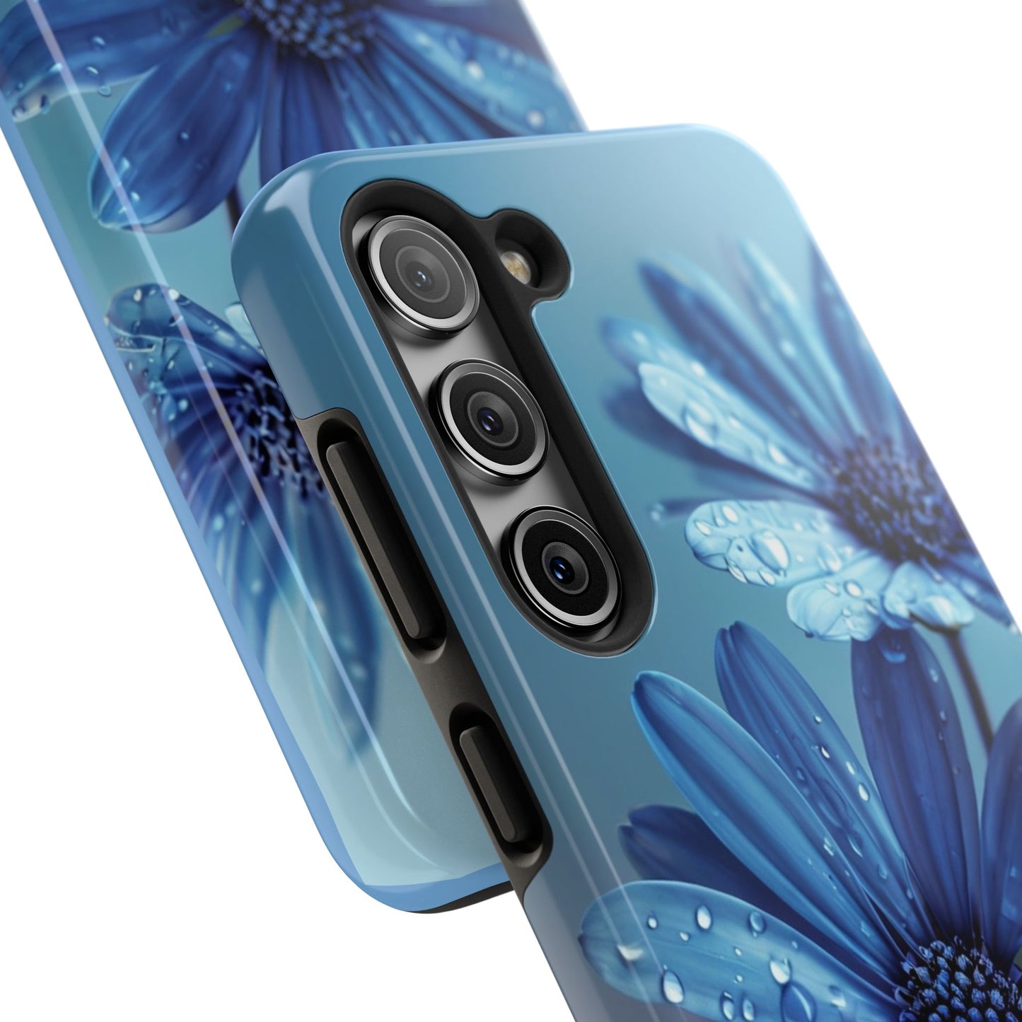 Blue Floral Tough Phone Case - Durable & Stylish Protection