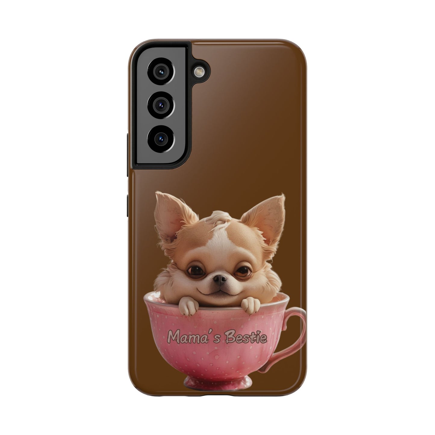 Cute Chihuahua Tough Phone Case - 'Mama's Bestie' Design
