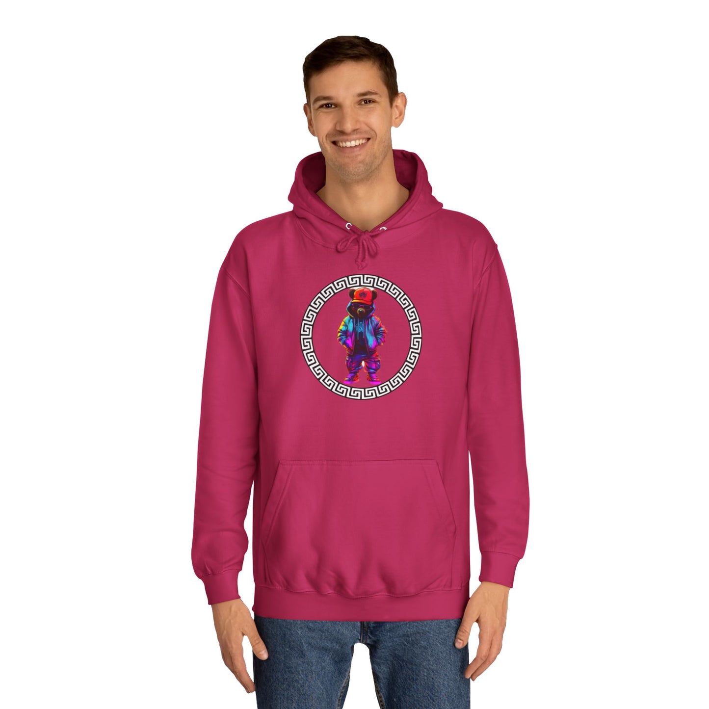 Cosmic Tie-Dye Bear Graphic Sweater – Vibrant Streetwear Pullover