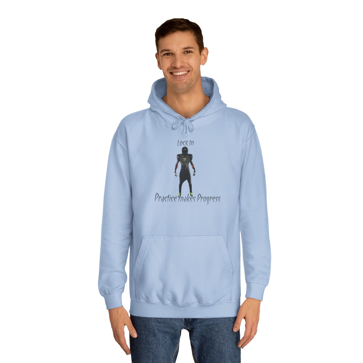 Iron Grey Men’s Motivational Sweater – "Practice Makes Progress" Inspirational Pullover