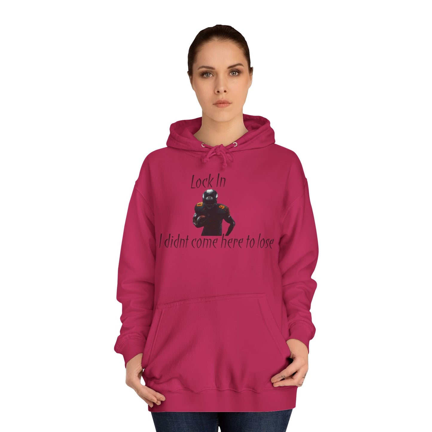 Glacier White Men’s NFL Hoodie – "Lock In" Football Edition Sweatshirt with Drawstrings & Kangaroo Pocket
