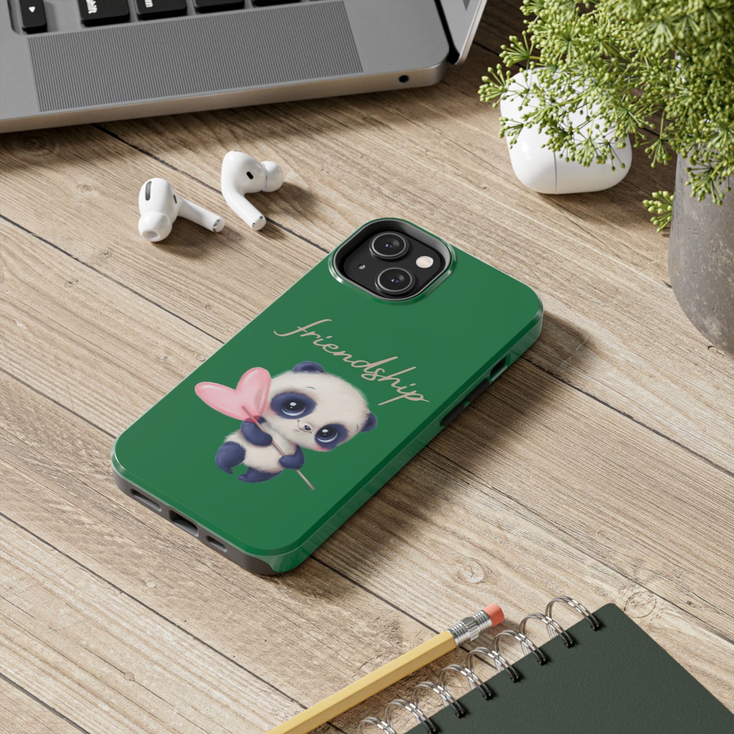 Phone case- Cute Panda Friendship Tough Phone Case - Durable Protection