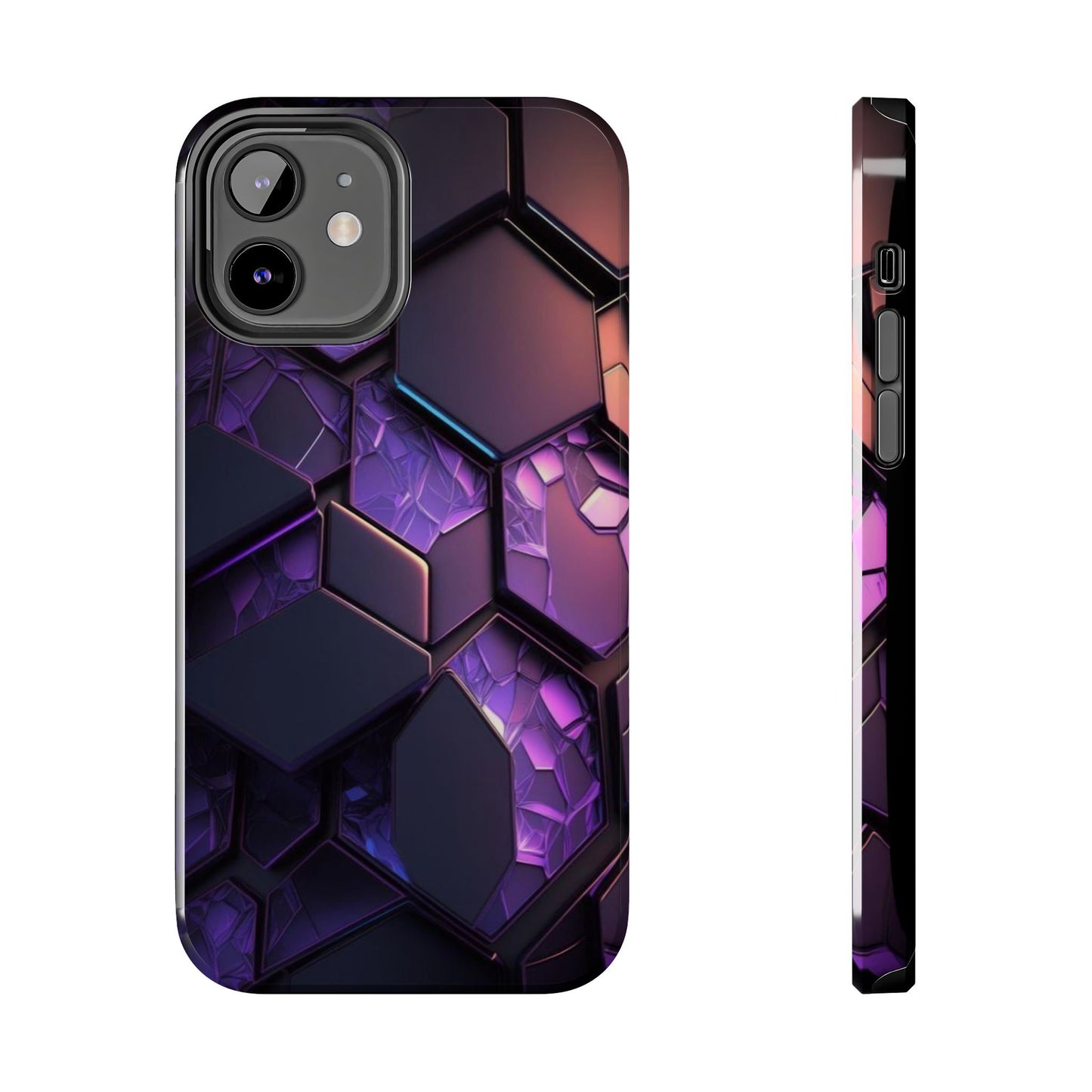 Hexagonal Tough Phone Case - Vibrant Protective Design for Tech Enthusiasts