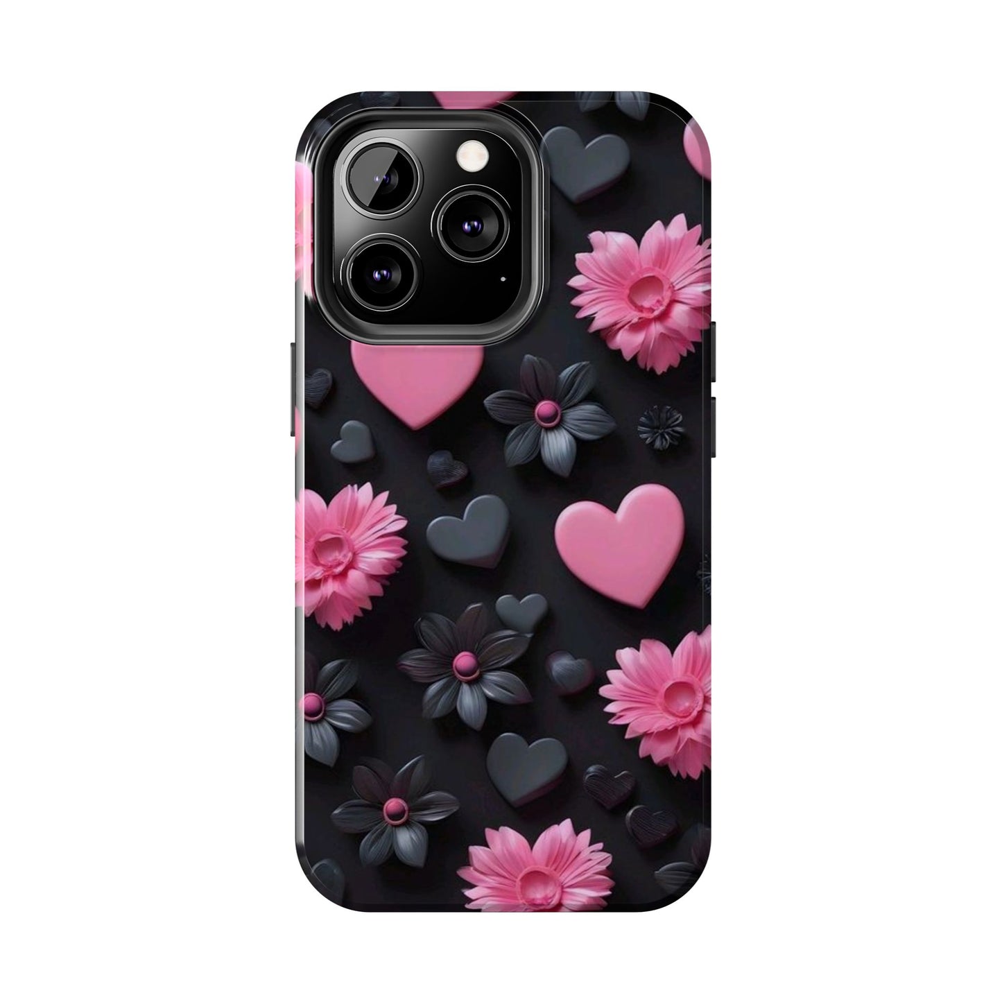 Floral Heart Tough Phone Case - Durable Protection Bold Design For iPhones & Androids