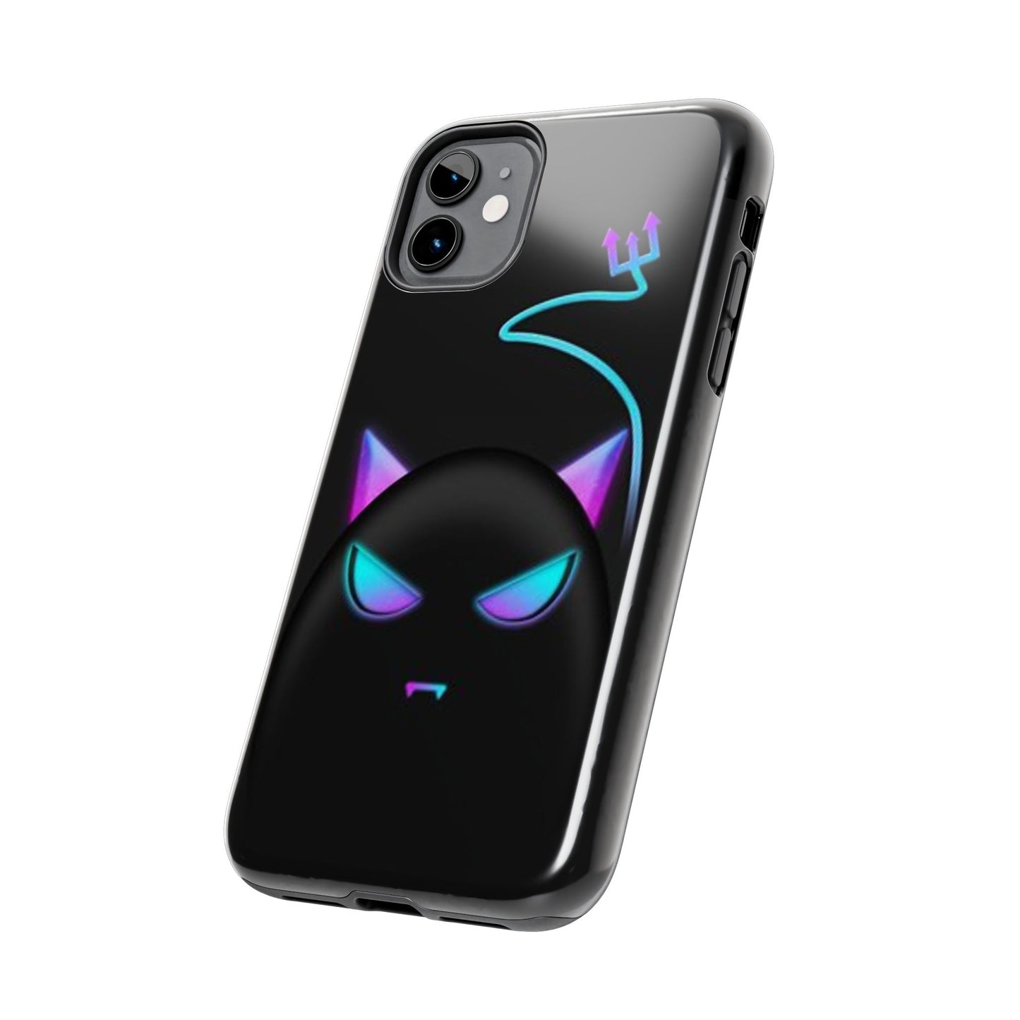 Demonic Cat Tough Phone Case - Cute & Edgy Phone Protection for Cat Lovers