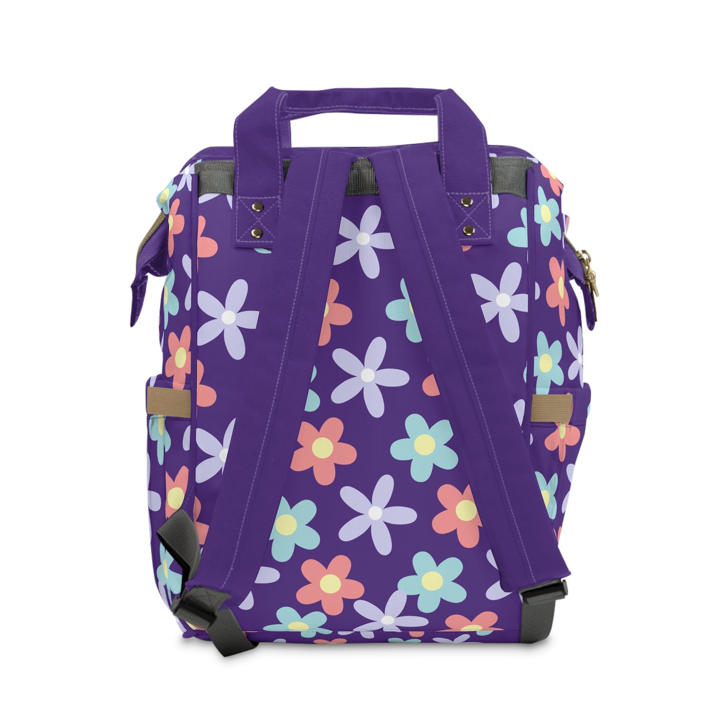 "Floral Baby Mama Diaper Backpack – Stylish & Functional Bag for New Moms on the Go"