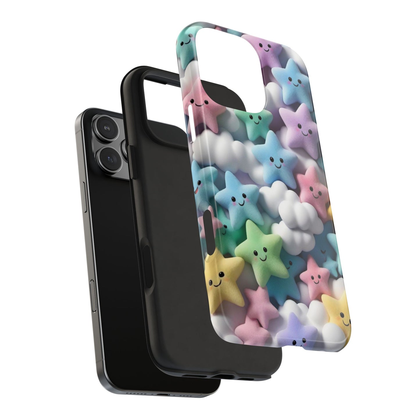 "Kawaii Starry Sky Phone Case – Tough & Durable Protection with Cute Cloud Design for iPhone & Android"