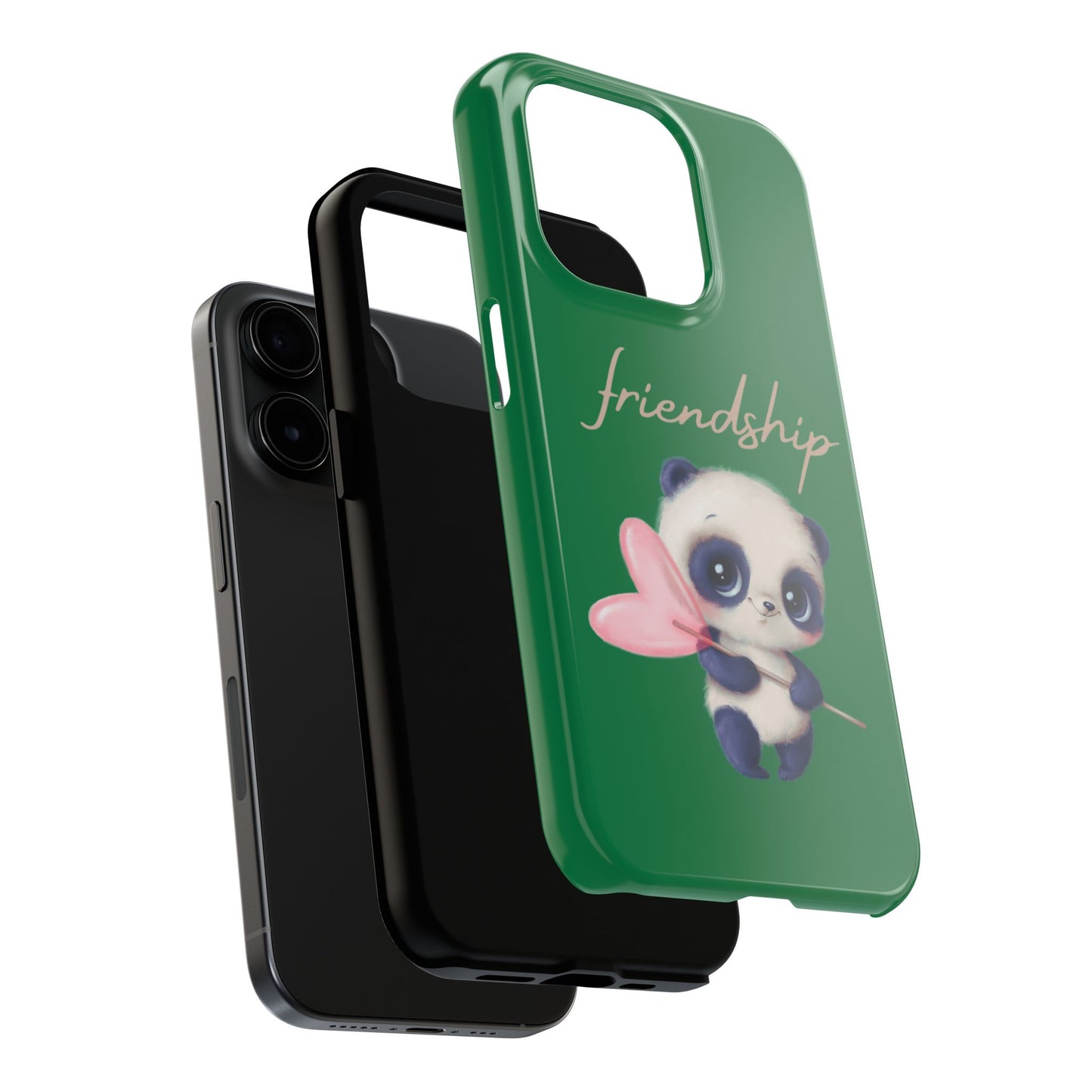 Phone case- Cute Panda Friendship Tough Phone Case - Durable Protection