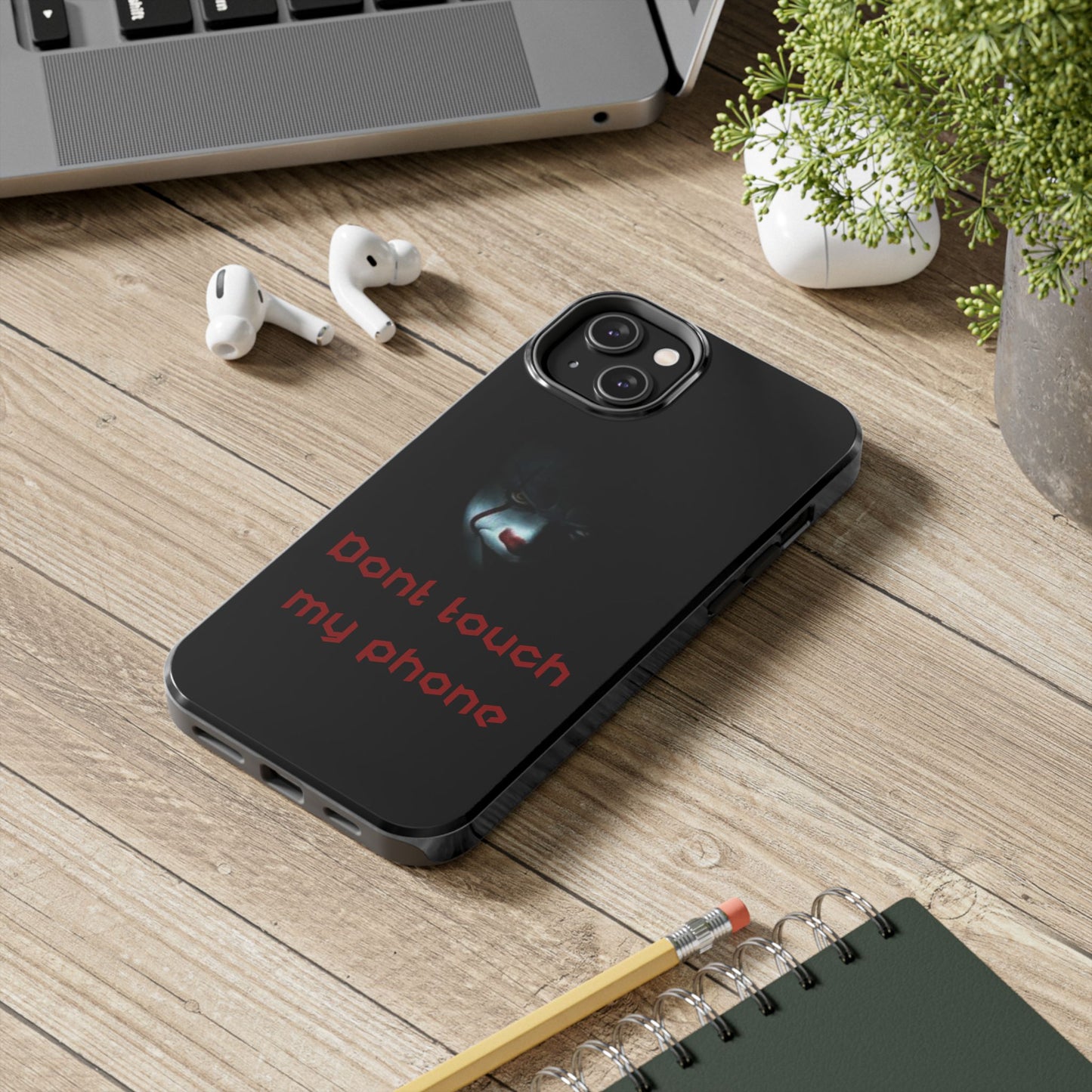 🤡 Creepy Clown Tough Phone Case – "Don’t Touch My Phone" Design for iPhone & Android