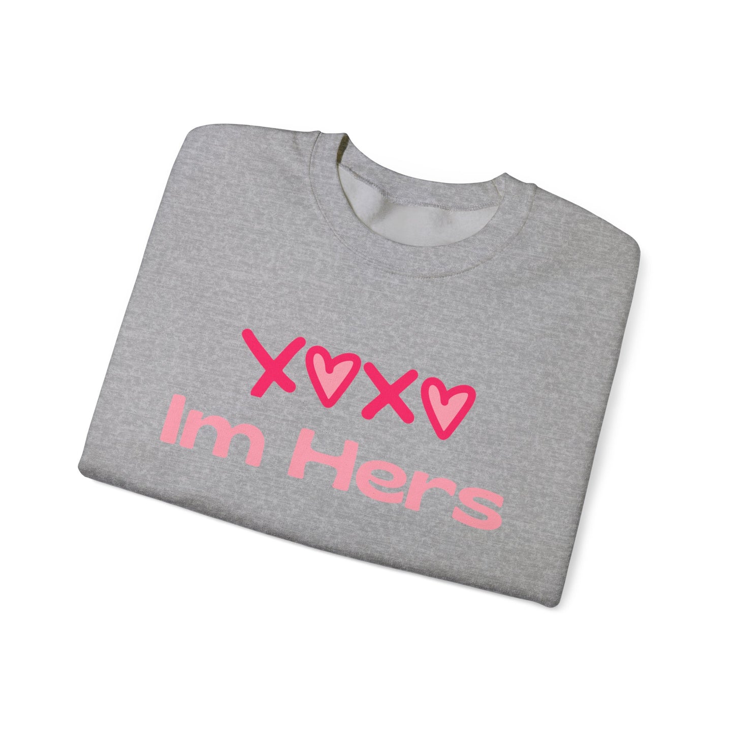 "XOXO ‘I’m His’ Crewneck Sweatshirt – Romantic Unisex Pullover | Cozy Valentine’s Day & Everyday Love Apparel"