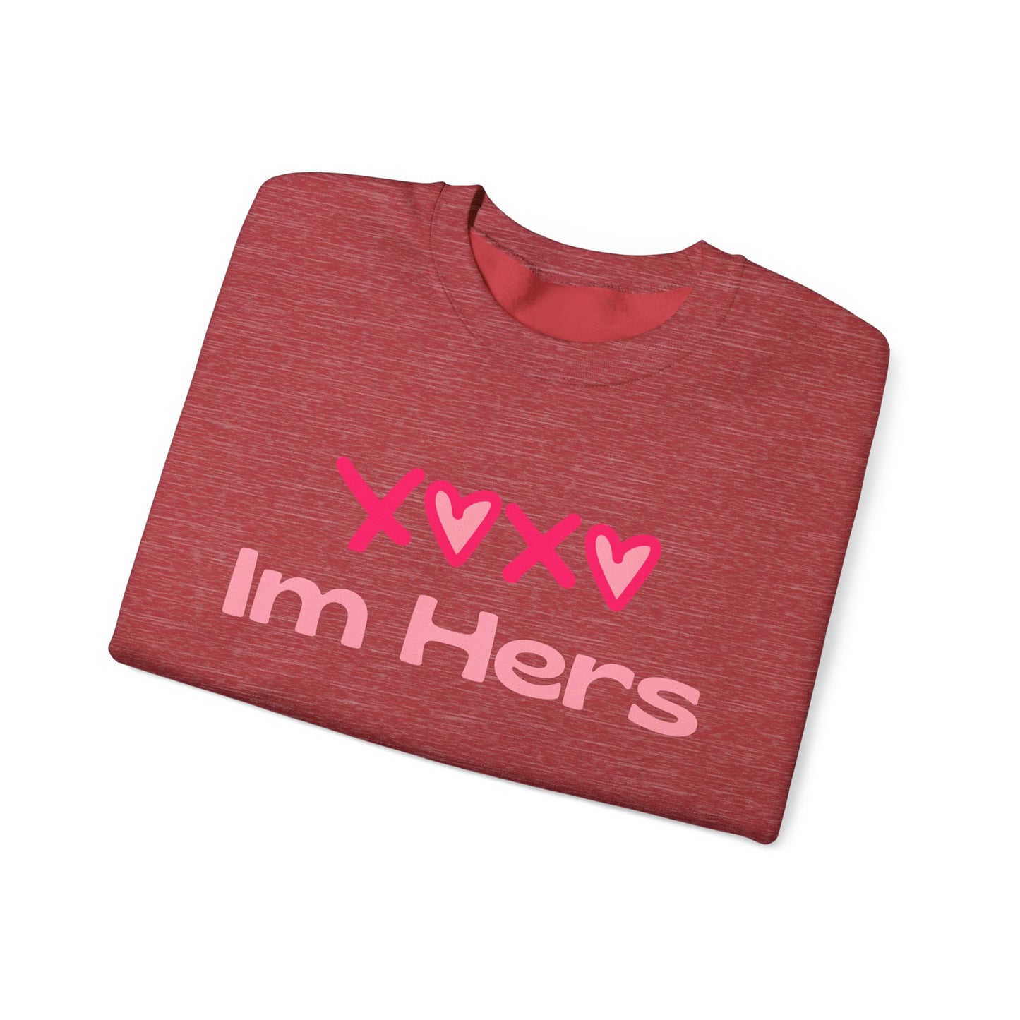 "XOXO ‘I’m His’ Crewneck Sweatshirt – Romantic Unisex Pullover | Cozy Valentine’s Day & Everyday Love Apparel"