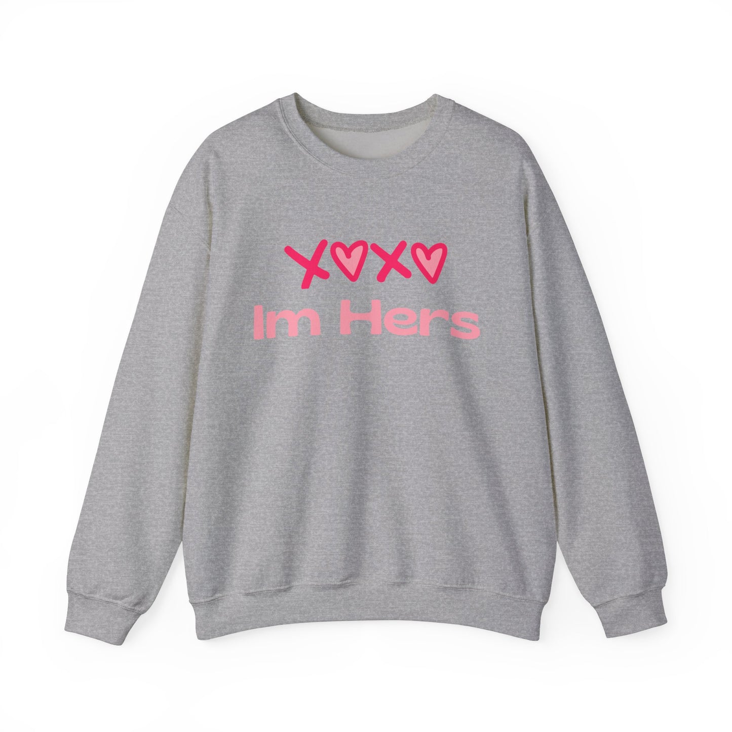 "XOXO ‘I’m His’ Crewneck Sweatshirt – Romantic Unisex Pullover | Cozy Valentine’s Day & Everyday Love Apparel"