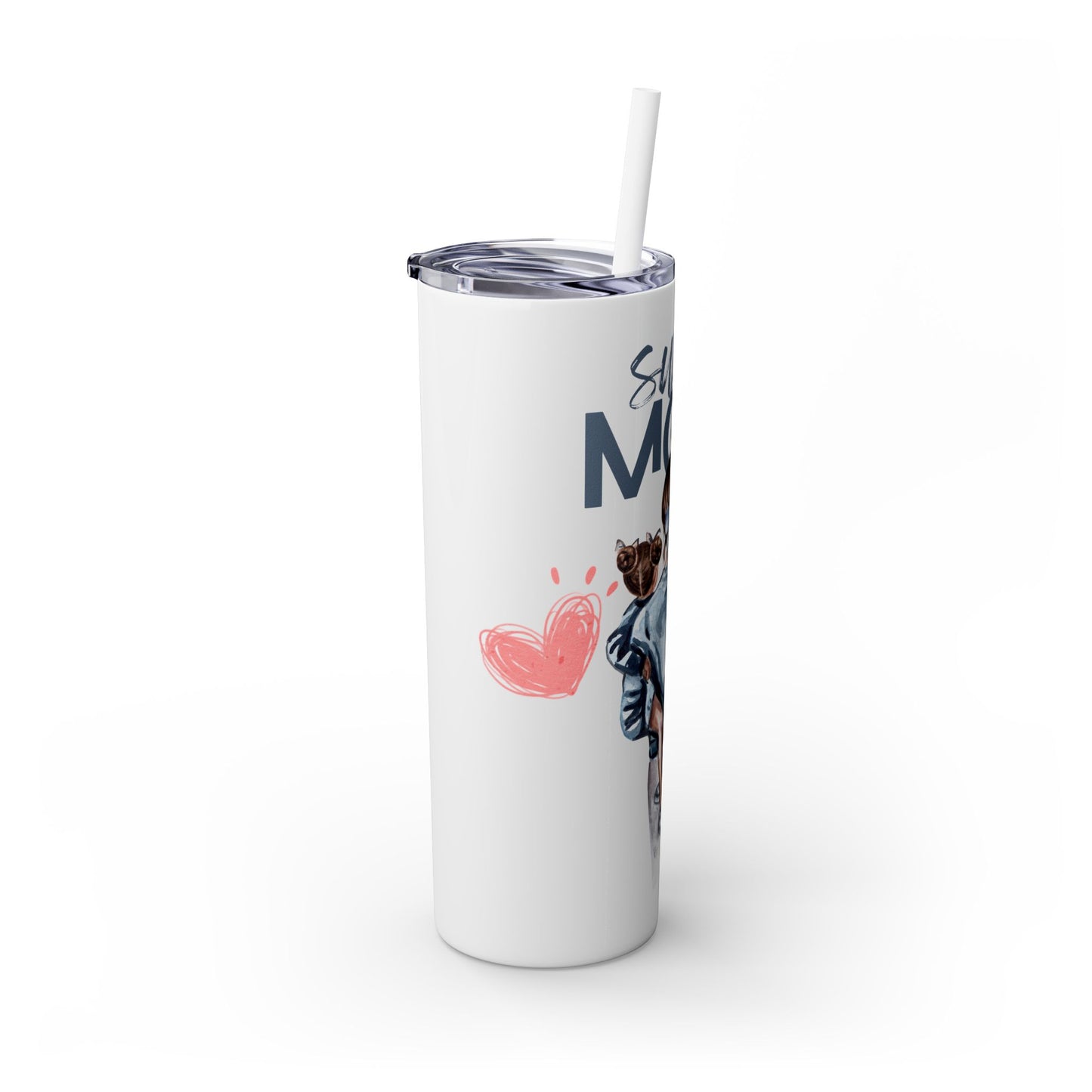Super Mom 20oz Skinny Tumbler with Straw - Perfect Gift for Mothers 💪💖