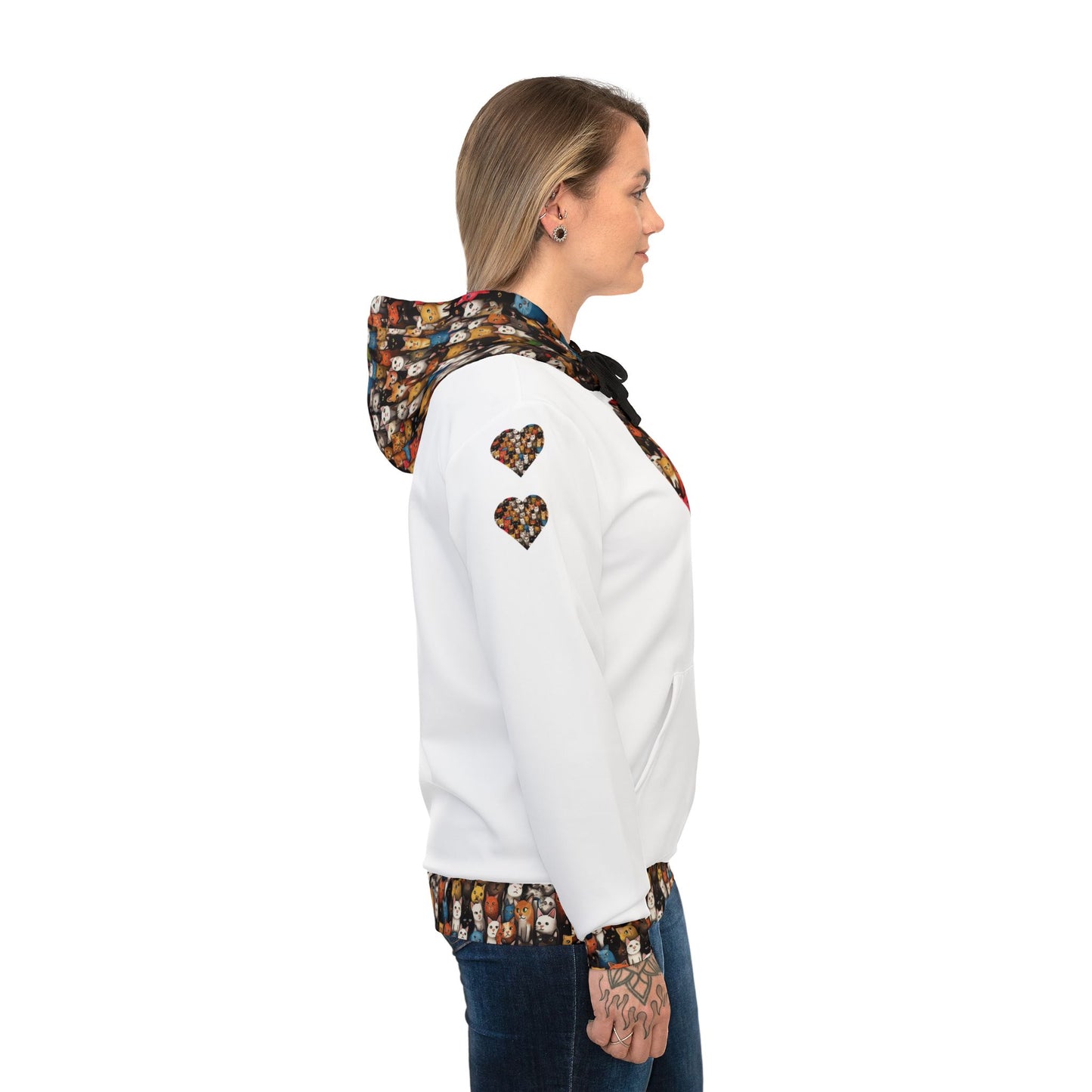 πΎ Heartfelt Animal Print Athletic Hoodie β Cozy White Hoodie for Pet Lovers & Animal Enthusiasts π€β¨
