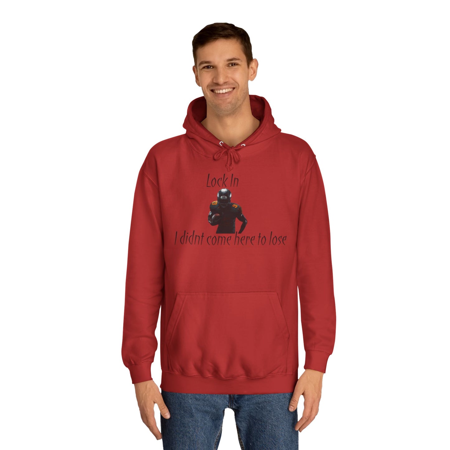 Glacier White Men’s NFL Hoodie – "Lock In" Football Edition Sweatshirt with Drawstrings & Kangaroo Pocket