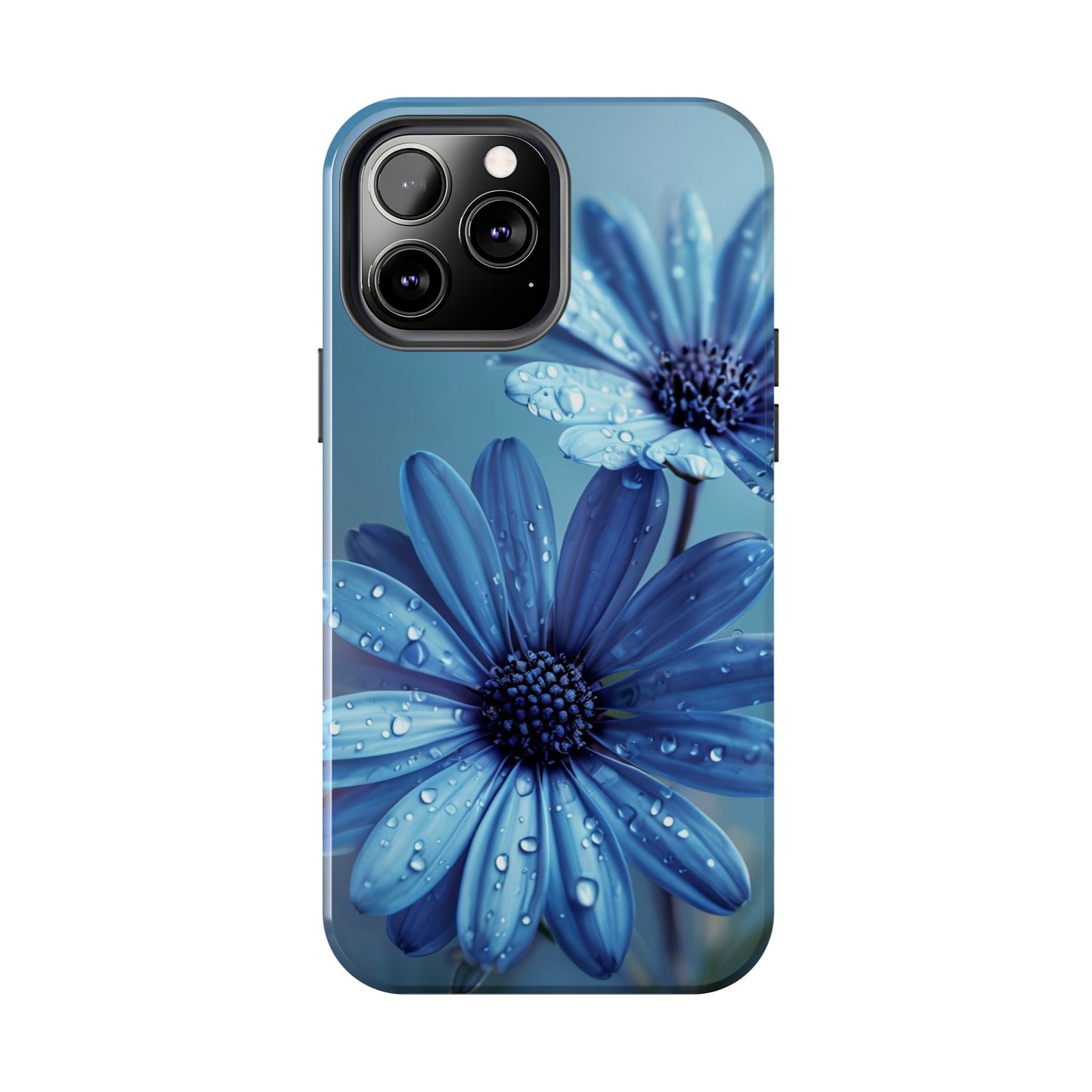 Blue Floral Tough Phone Case - Durable & Stylish Protection