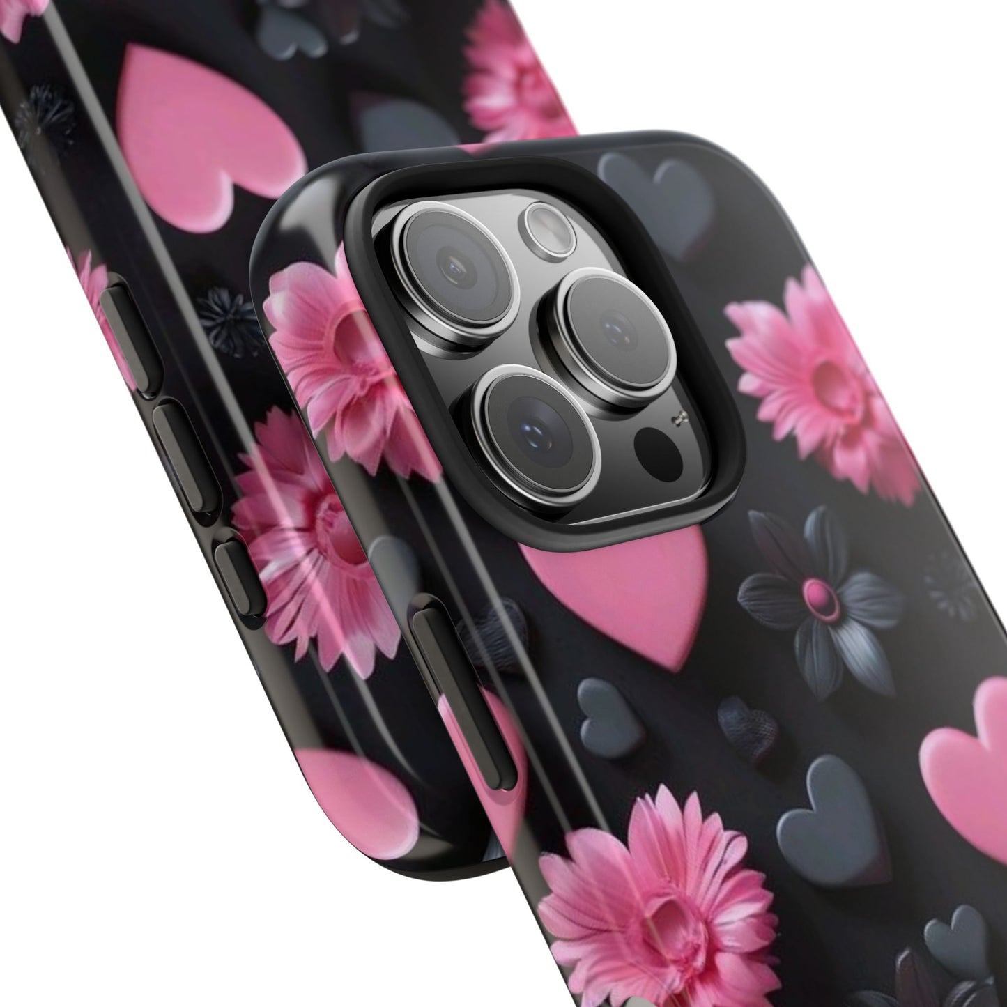 Floral Heart Tough Phone Case - Durable Protection Bold Design For iPhones & Androids
