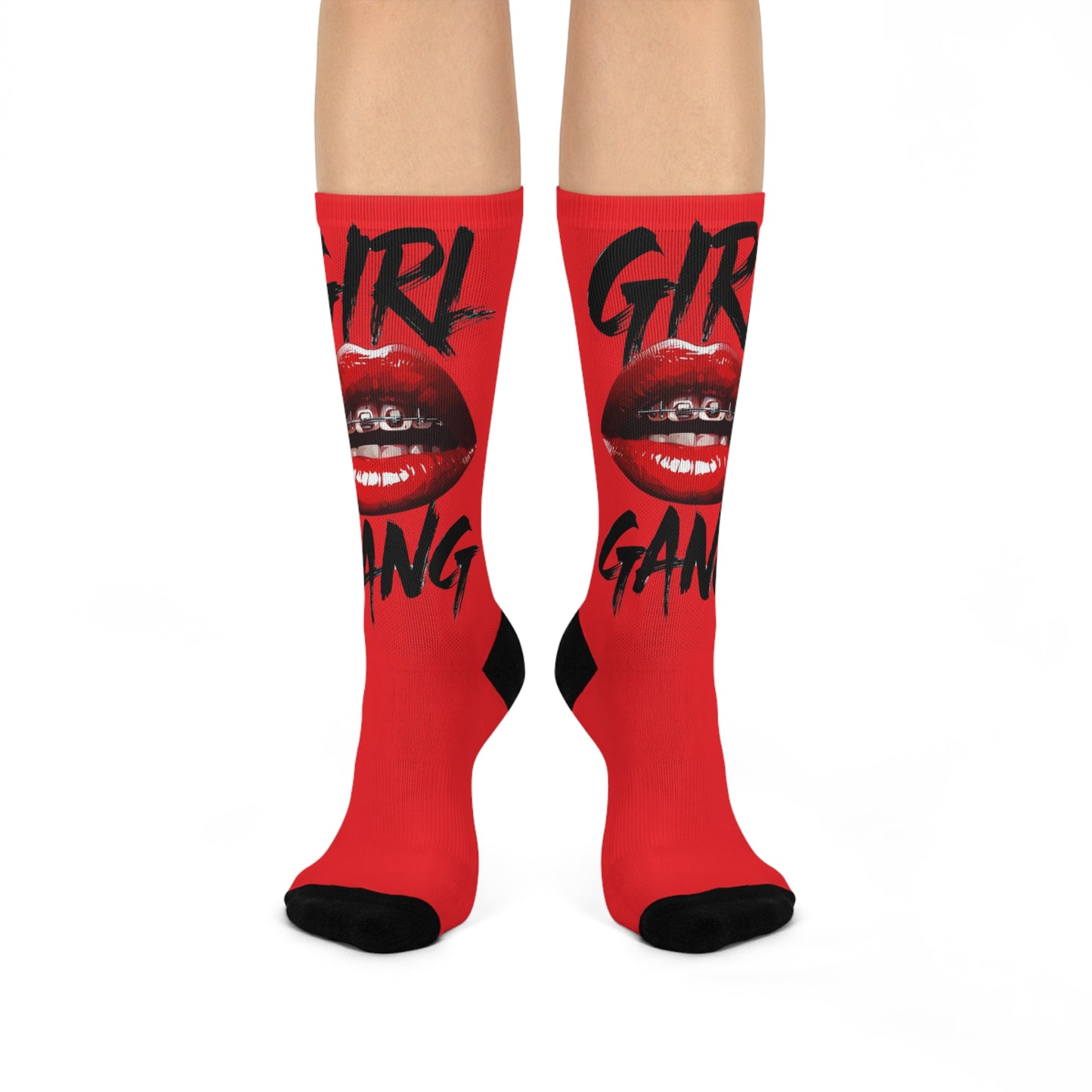 Bold 'Girl Gang' Cushioned Crew Socks - Perfect for Every Stylish Occasion