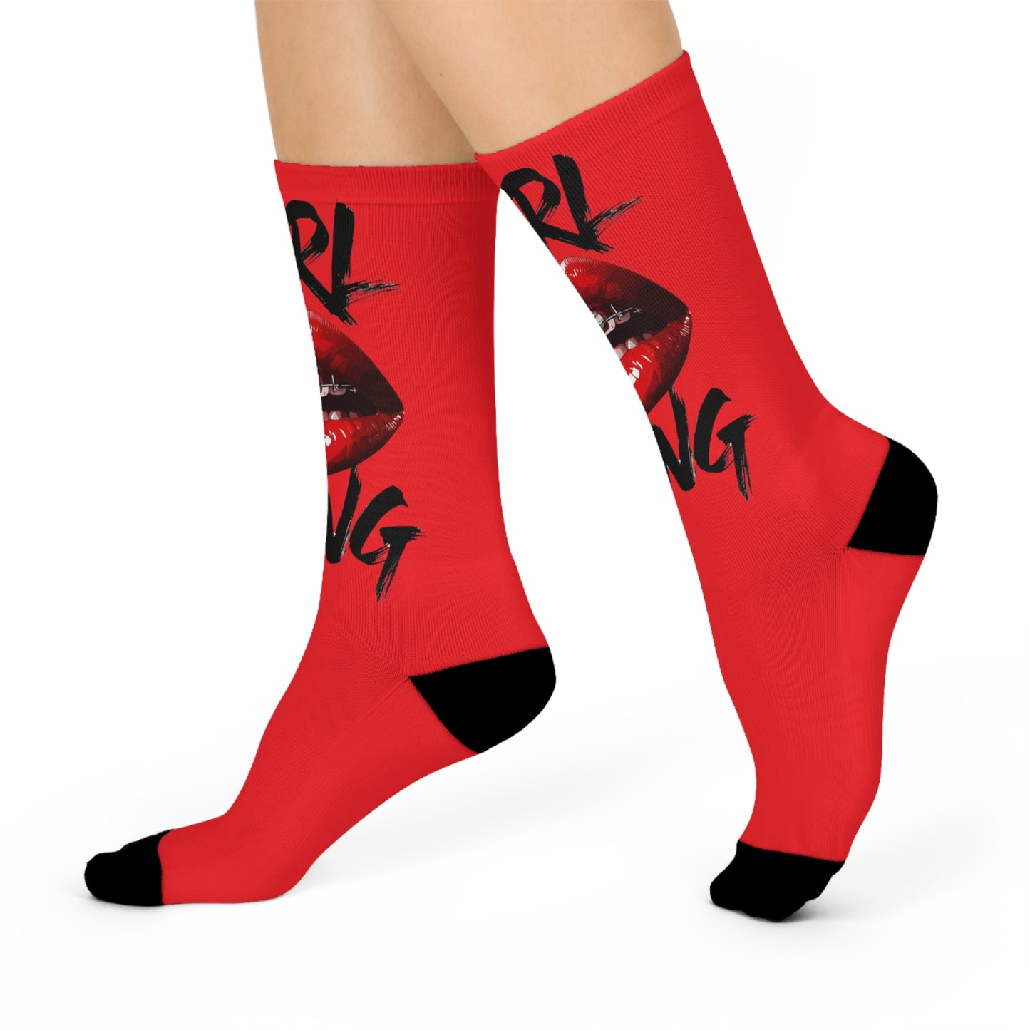 Bold 'Girl Gang' Cushioned Crew Socks - Perfect for Every Stylish Occasion