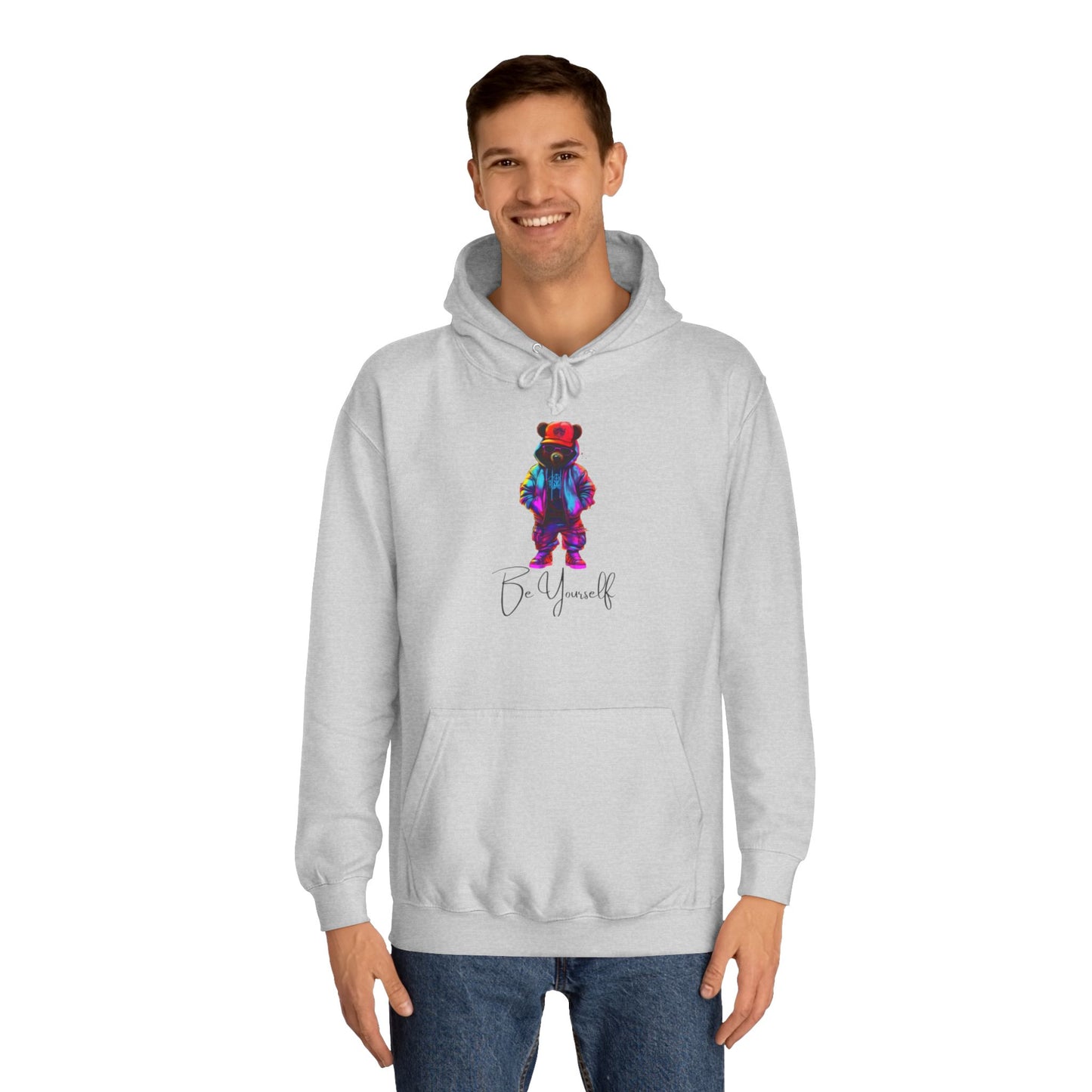 White Ice Hoodie for Men – When They Need Me Graphic with Drawstrings & Kangaroo Pocket