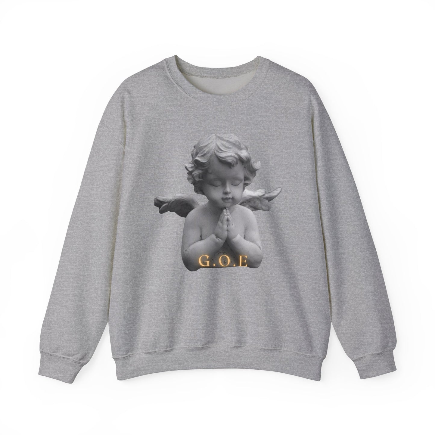Pure Cloud Men & Women’s Sweater – "G.O.E Angel" (God Over Everything) Faith-Inspired Pullover