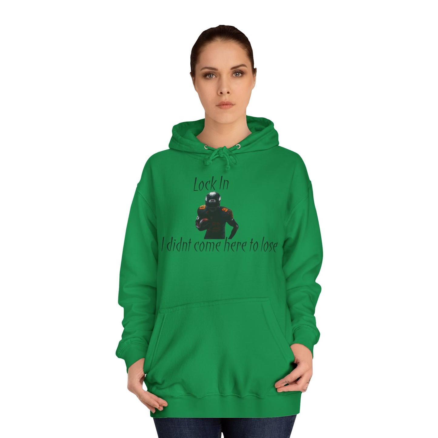 Glacier White Men’s NFL Hoodie – "Lock In" Football Edition Sweatshirt with Drawstrings & Kangaroo Pocket