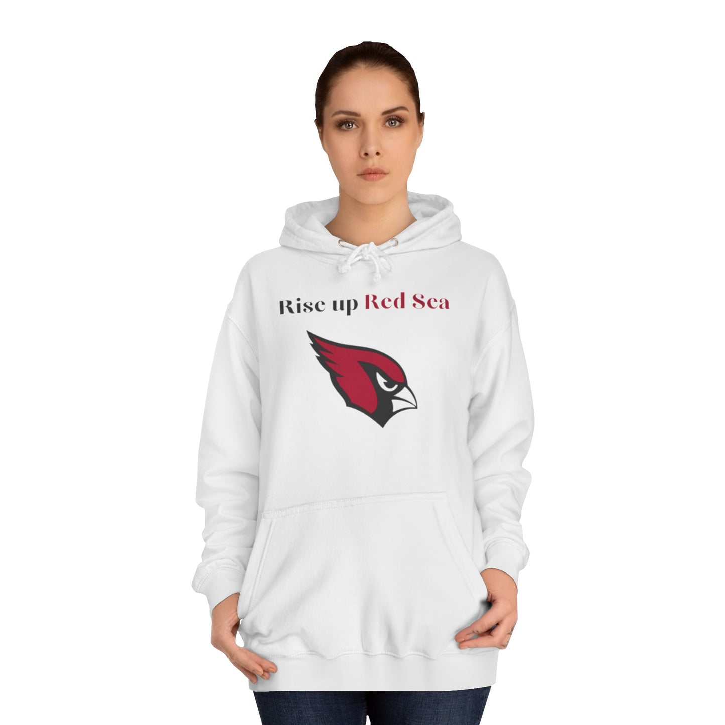 Cardinal Red Men’s NFL Hoodie – "Rise Up Red Sea" Game Day Football Sweatshirt with Drawstrings & Kangaroo Pocket