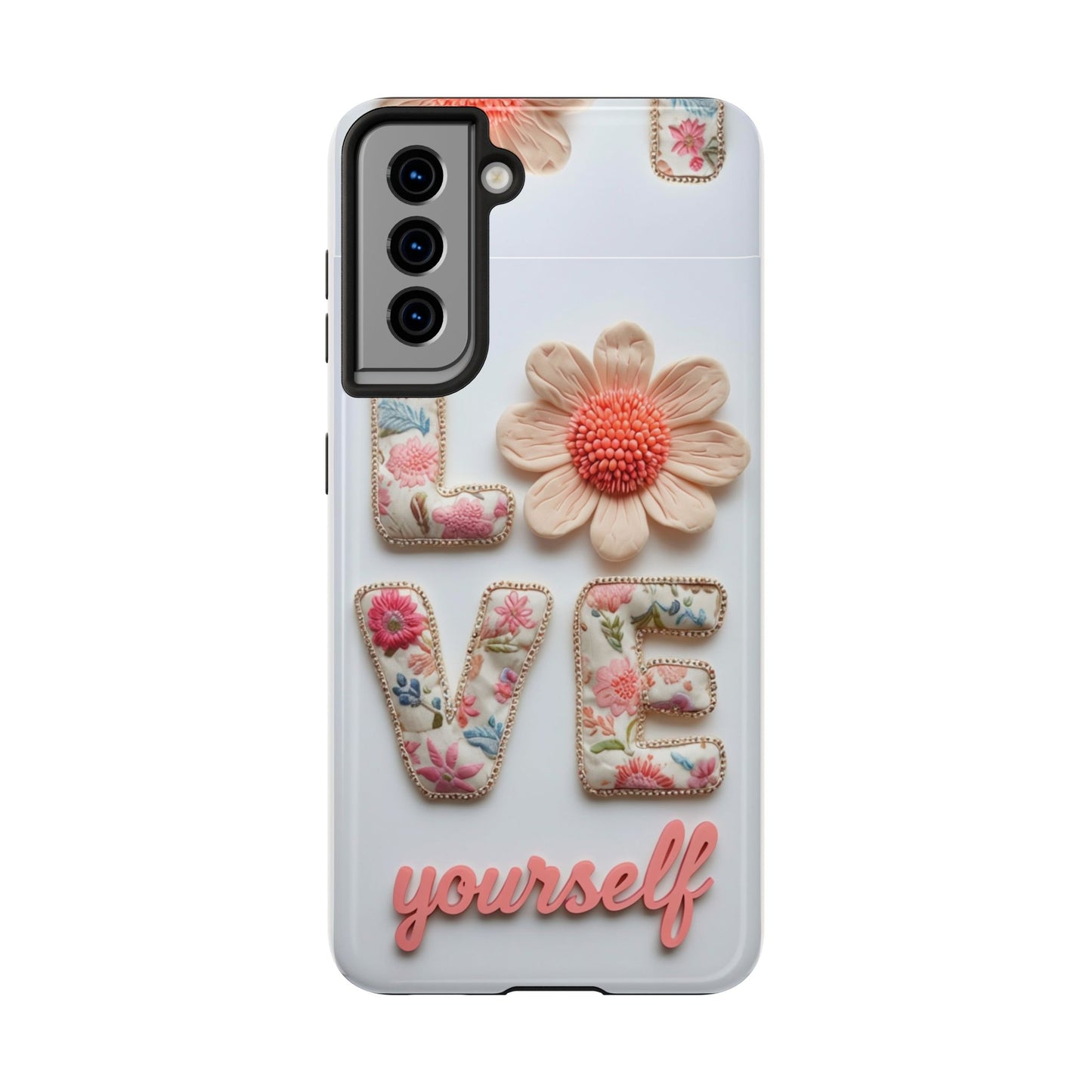 Floral 'Love Yourself' Tough Phone Case