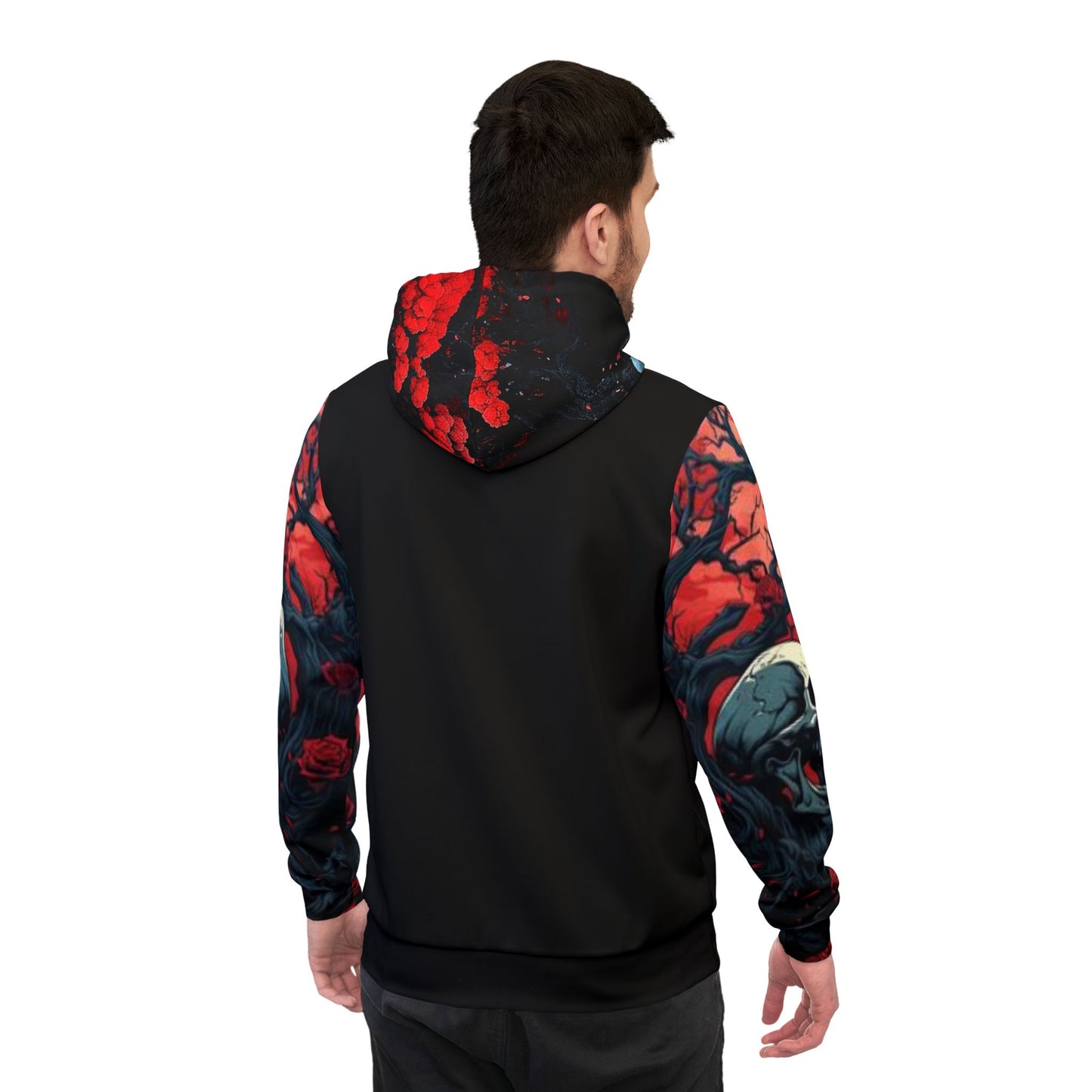 π Black Hoodie β Bold Blue Skulls Graphic Streetwear Sweatshirt