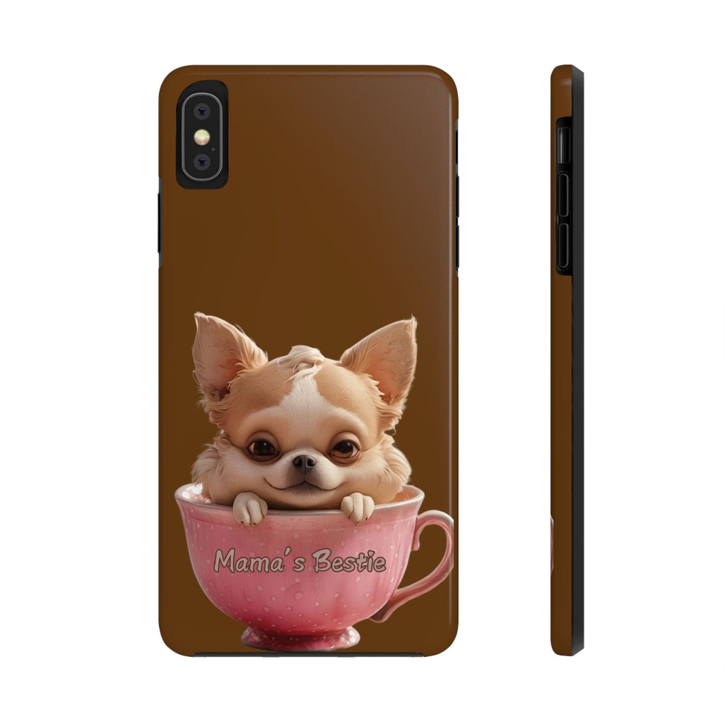 Cute Chihuahua Tough Phone Case - 'Mama's Bestie' Design