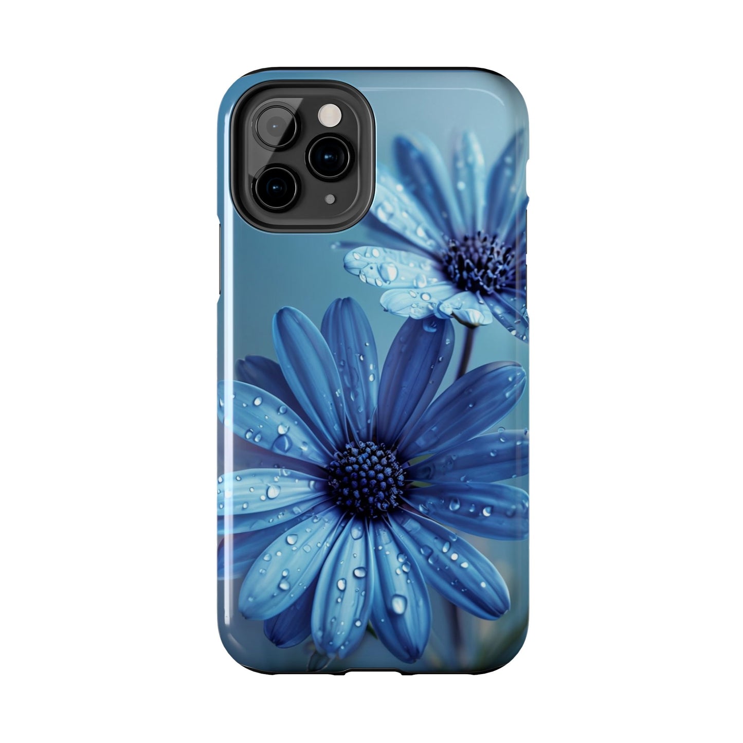 Blue Floral Tough Phone Case - Durable & Stylish Protection