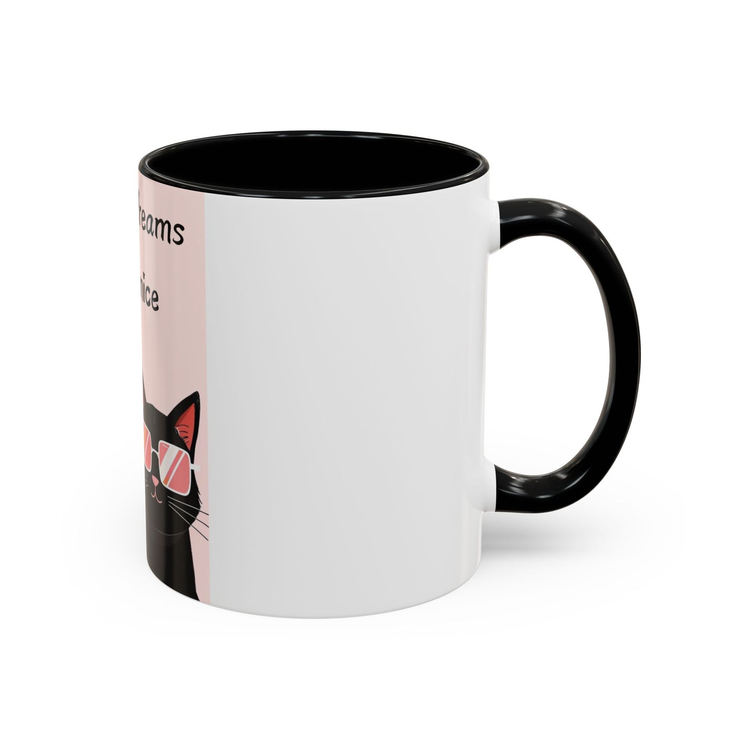 Whimsical Cat Coffee Mug - 'Chasing Dreams NOT Mice' - Perfect for Cat Lovers