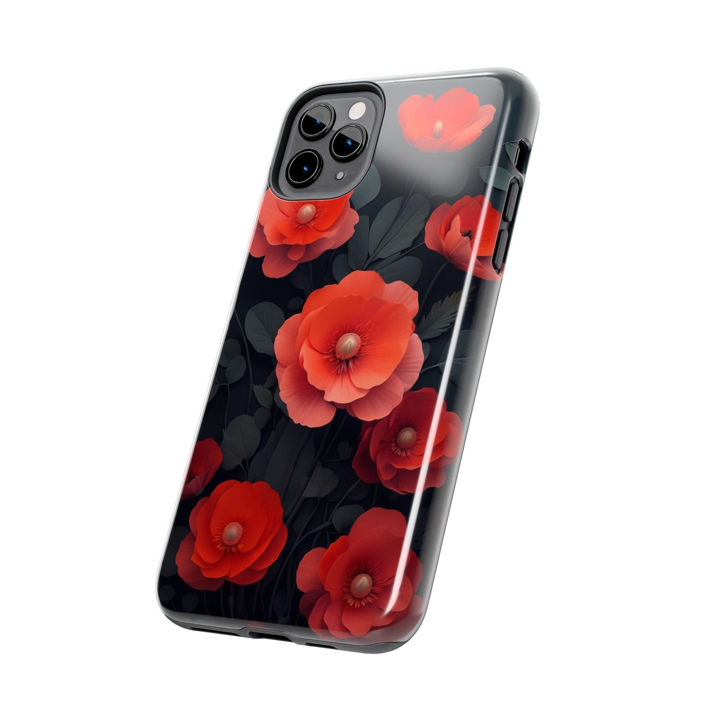 Vibrant Floral Tough Phone Case - Durable Protection with Gorgeous Red Poppies for iPhones & Androids πΊπ±