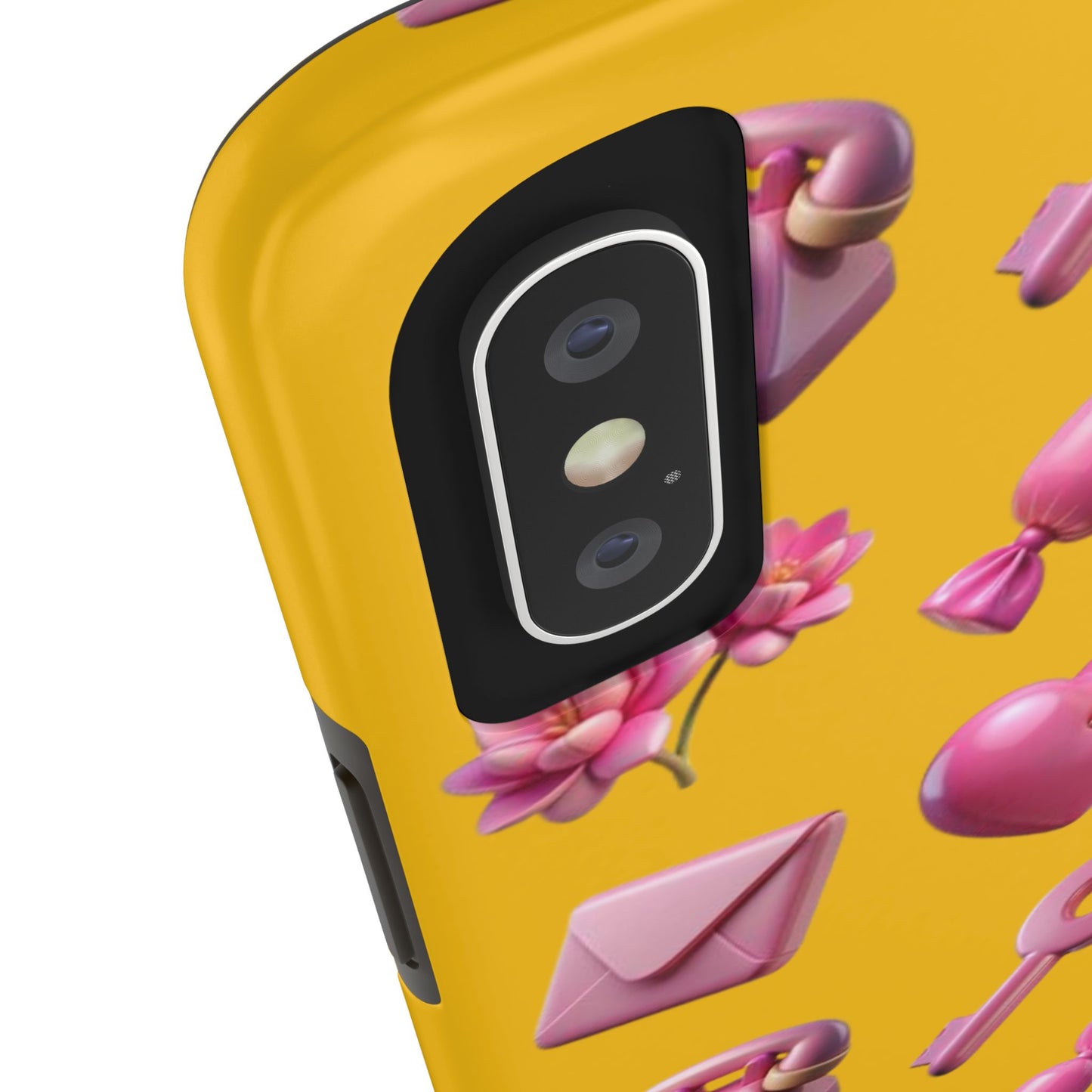 Cute and Colorful Tough Phone Case - Pink Emojis Design