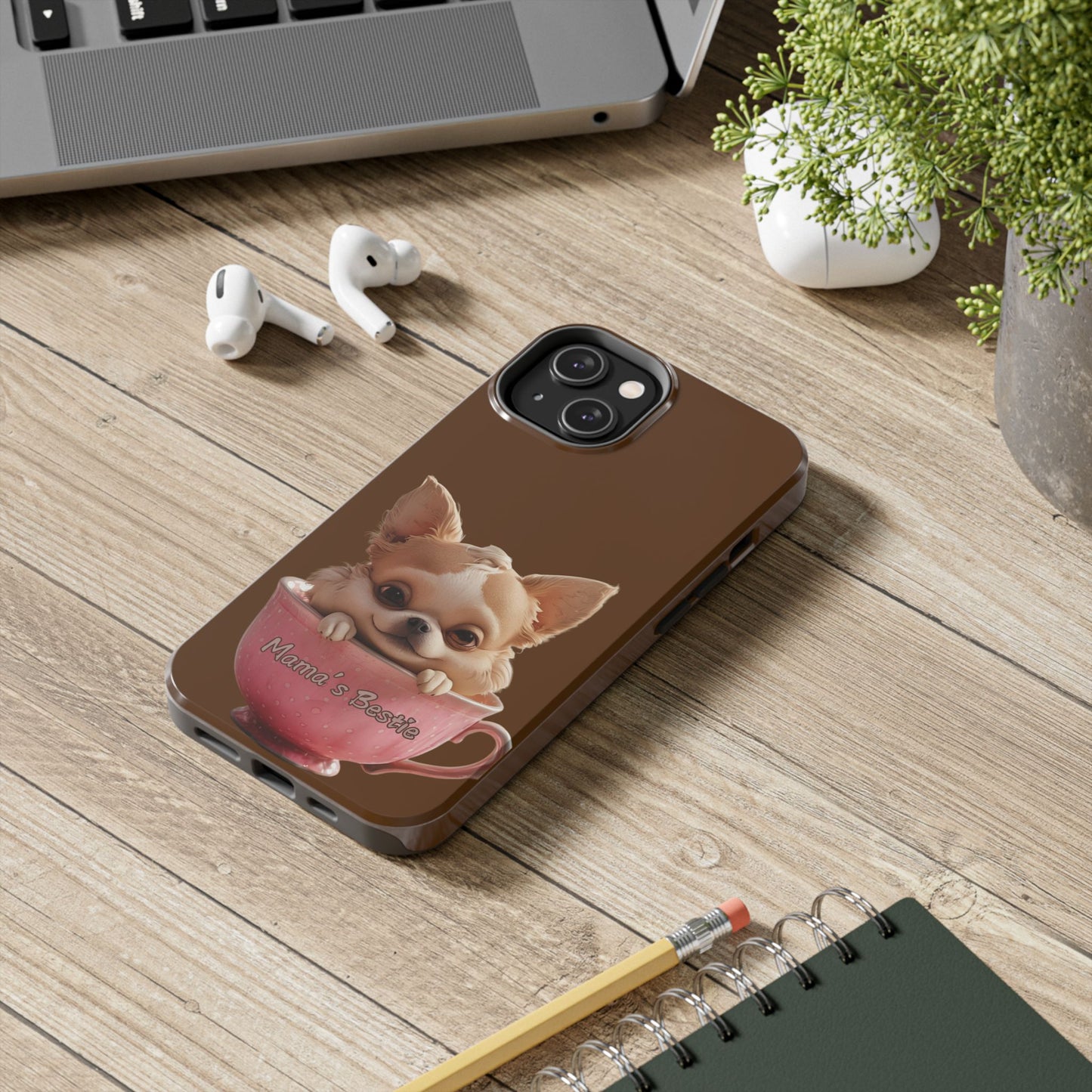 Cute Chihuahua Tough Phone Case - 'Mama's Bestie' Design