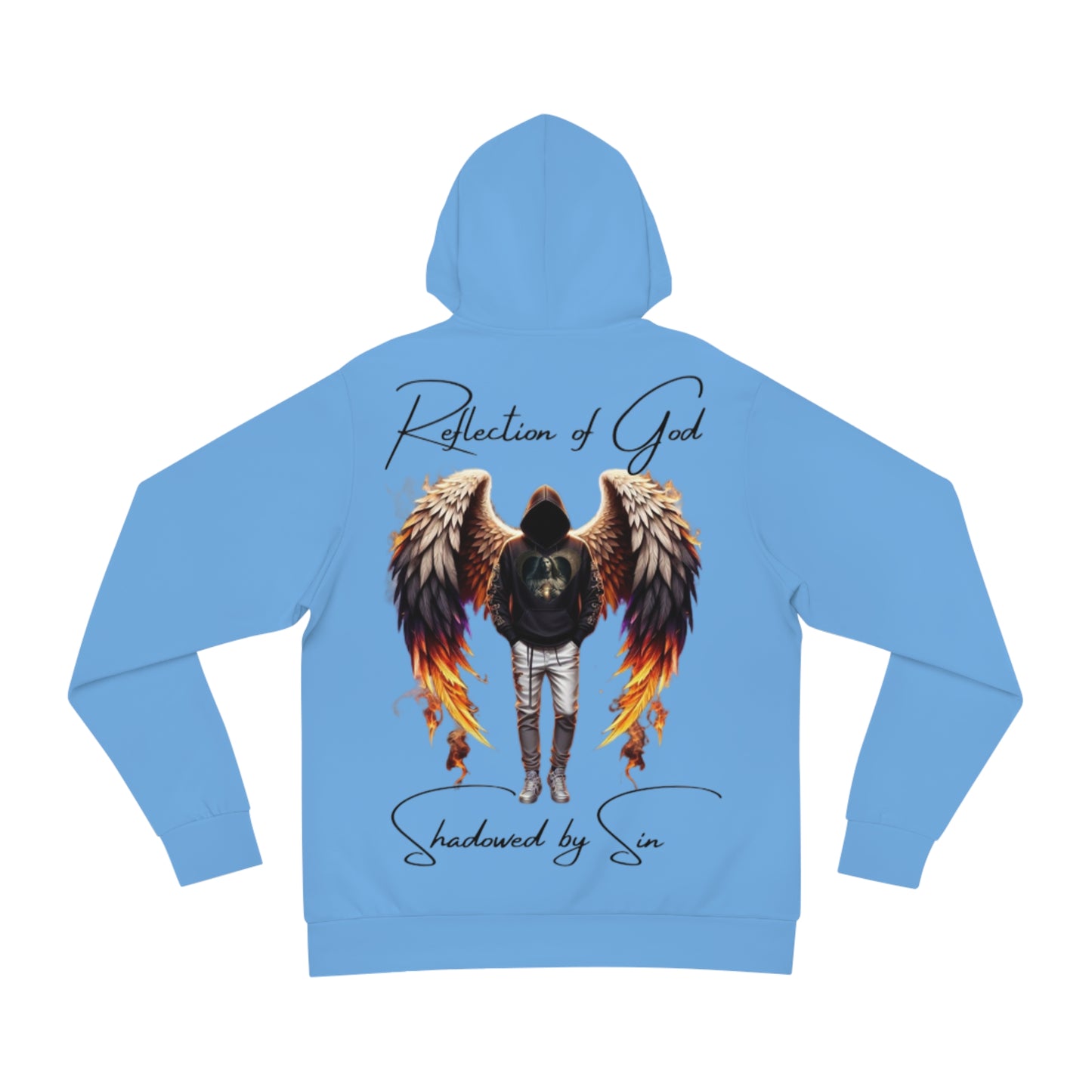 Sky Mist Blue Hoodie for Men– Divine Light Inspired Spiritual Reflection Wear