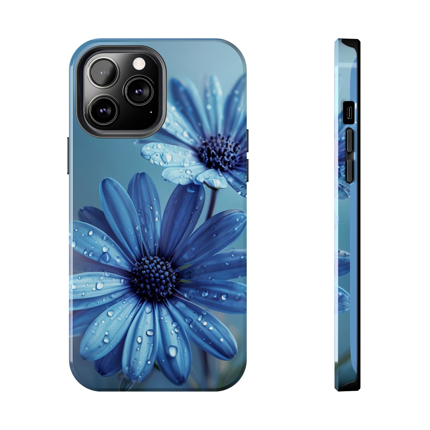 Blue Floral Tough Phone Case - Durable & Stylish Protection