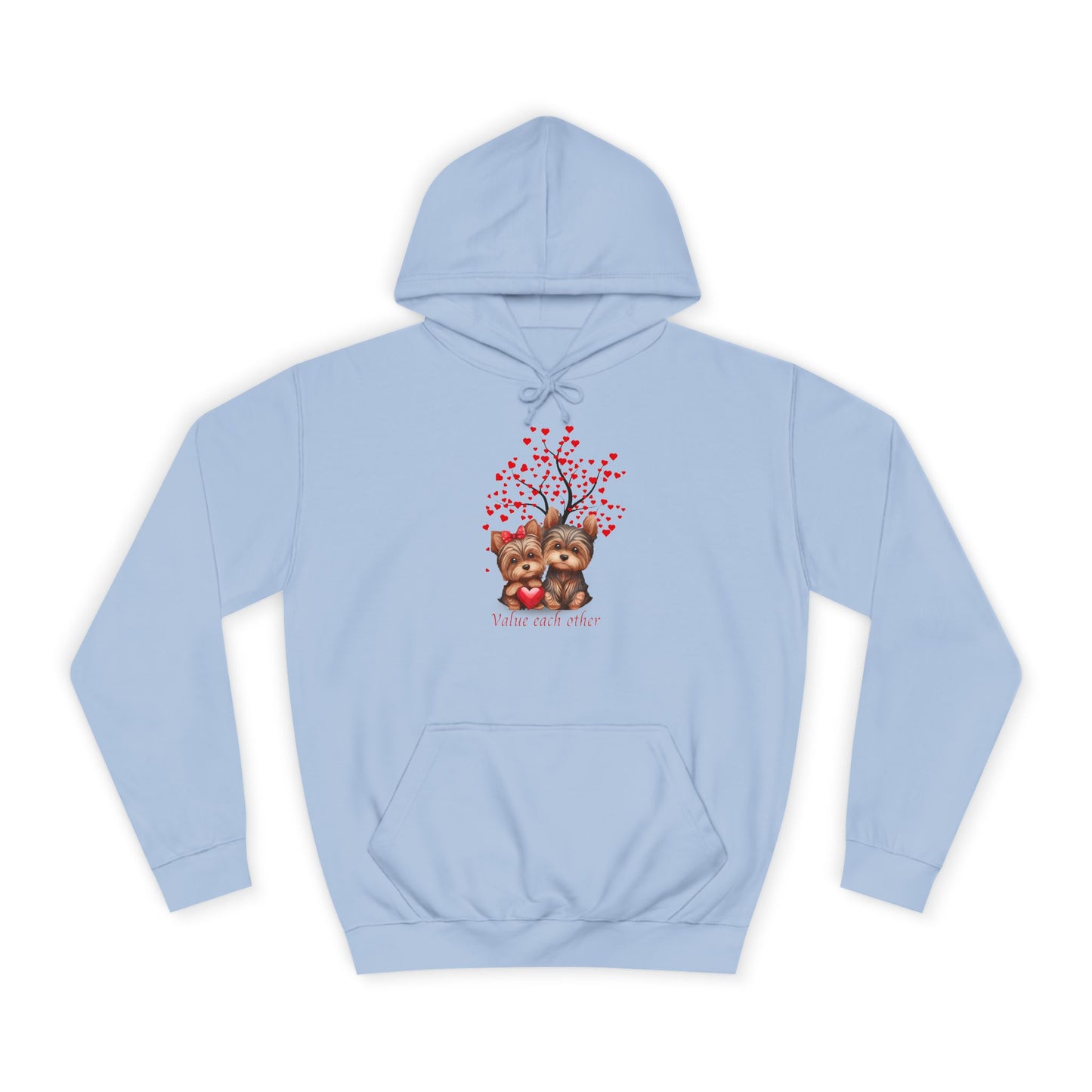 Baby Blue Hoodie for Him & Her – Perfect for Dog Lovers with Heart Paw Print Design