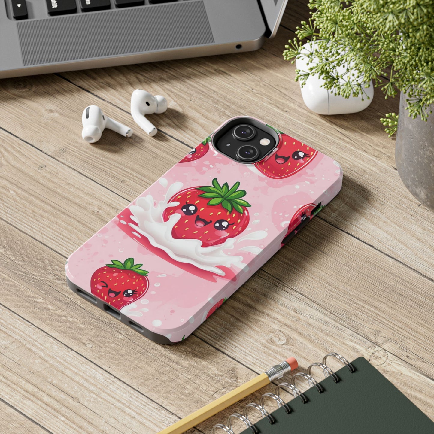 Kawaii Strawberry Tough Phone Case - Cute & Durable Protection